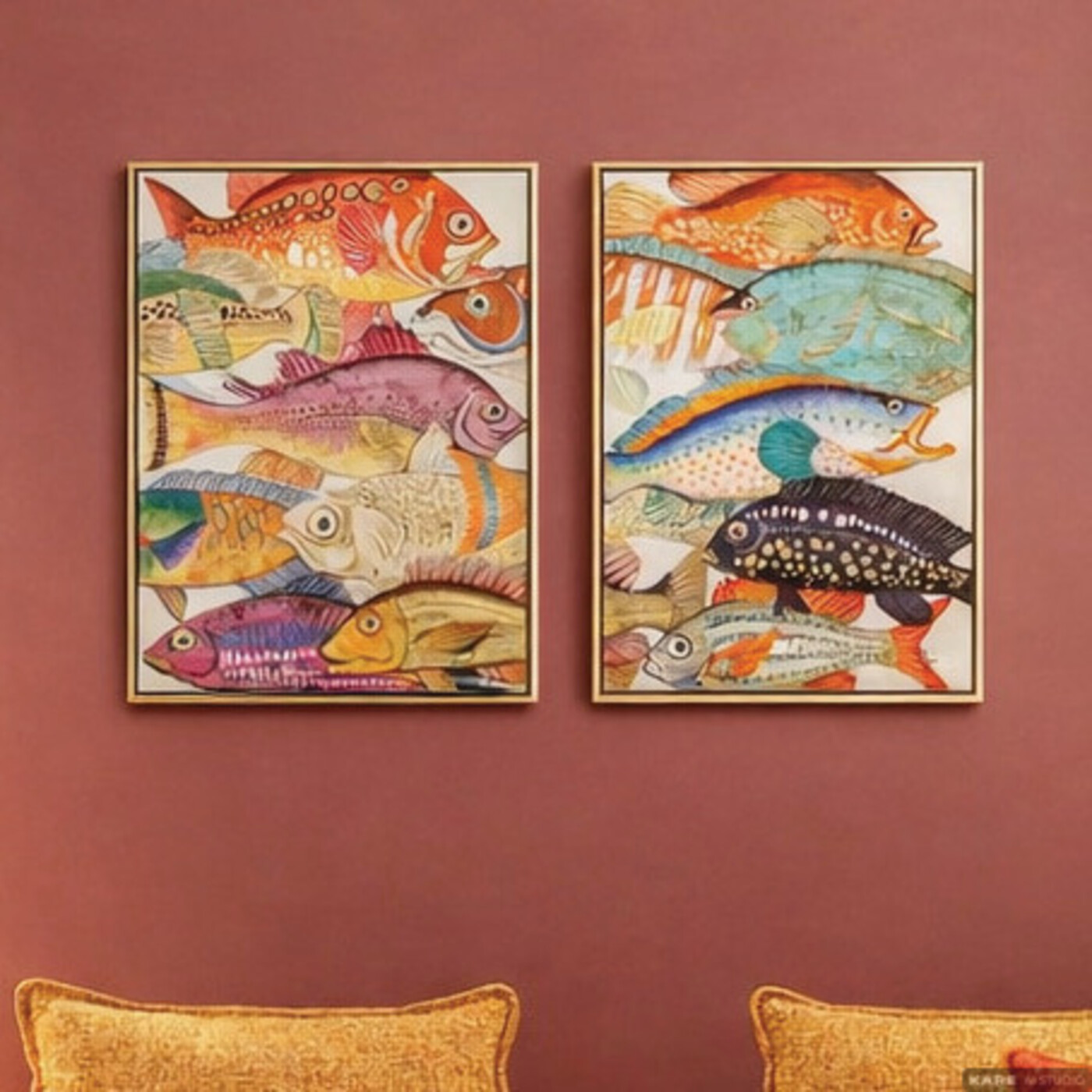 Картина Touched Fish Meeting One «Рыбы» (2/Set) от KARE Design
