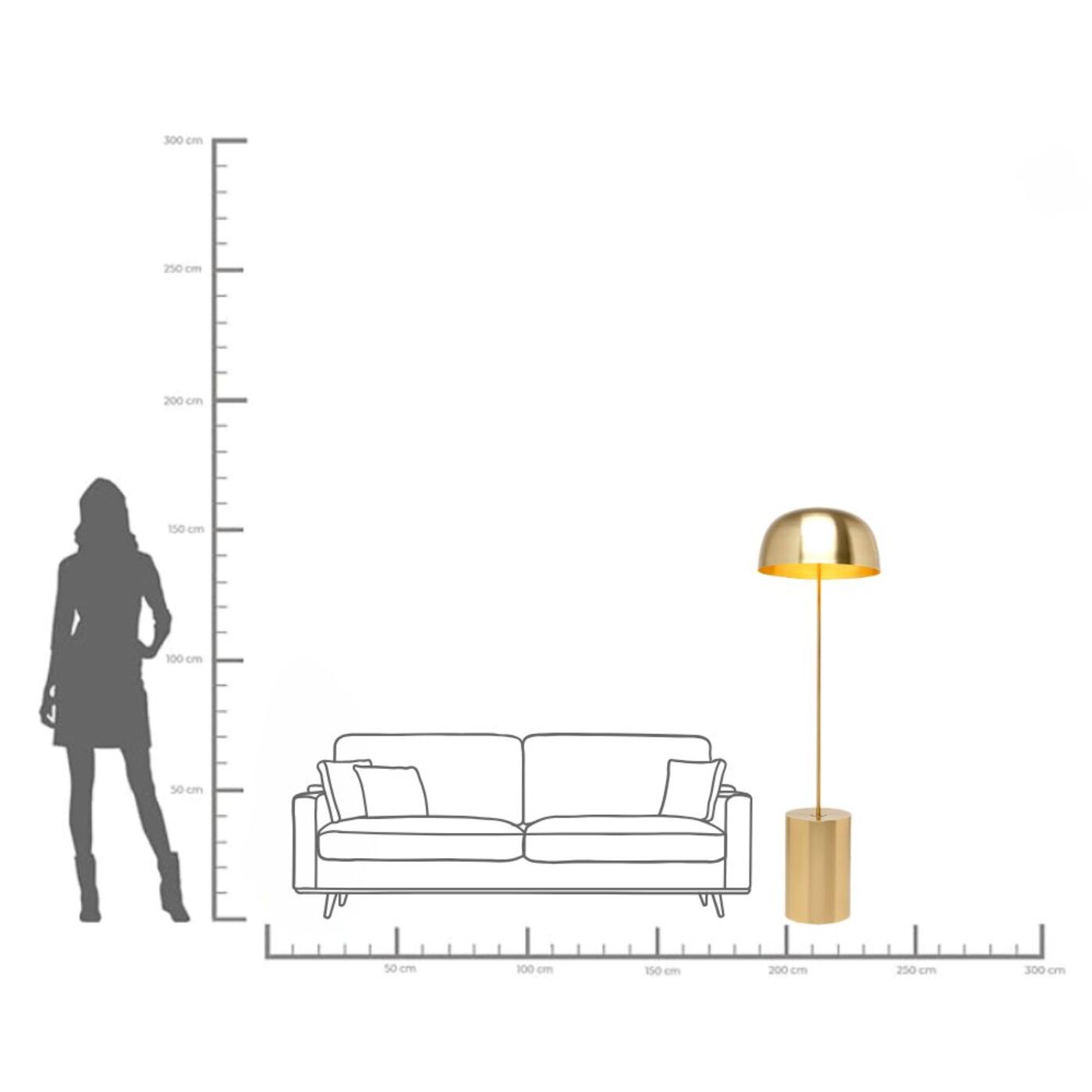 Светильник напольный Loungy Gold 160cm от KARE Design
