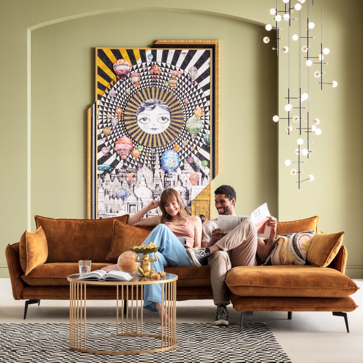 Картина в раме Balloons «Воздушные шары» 160x260 см от KARE Design