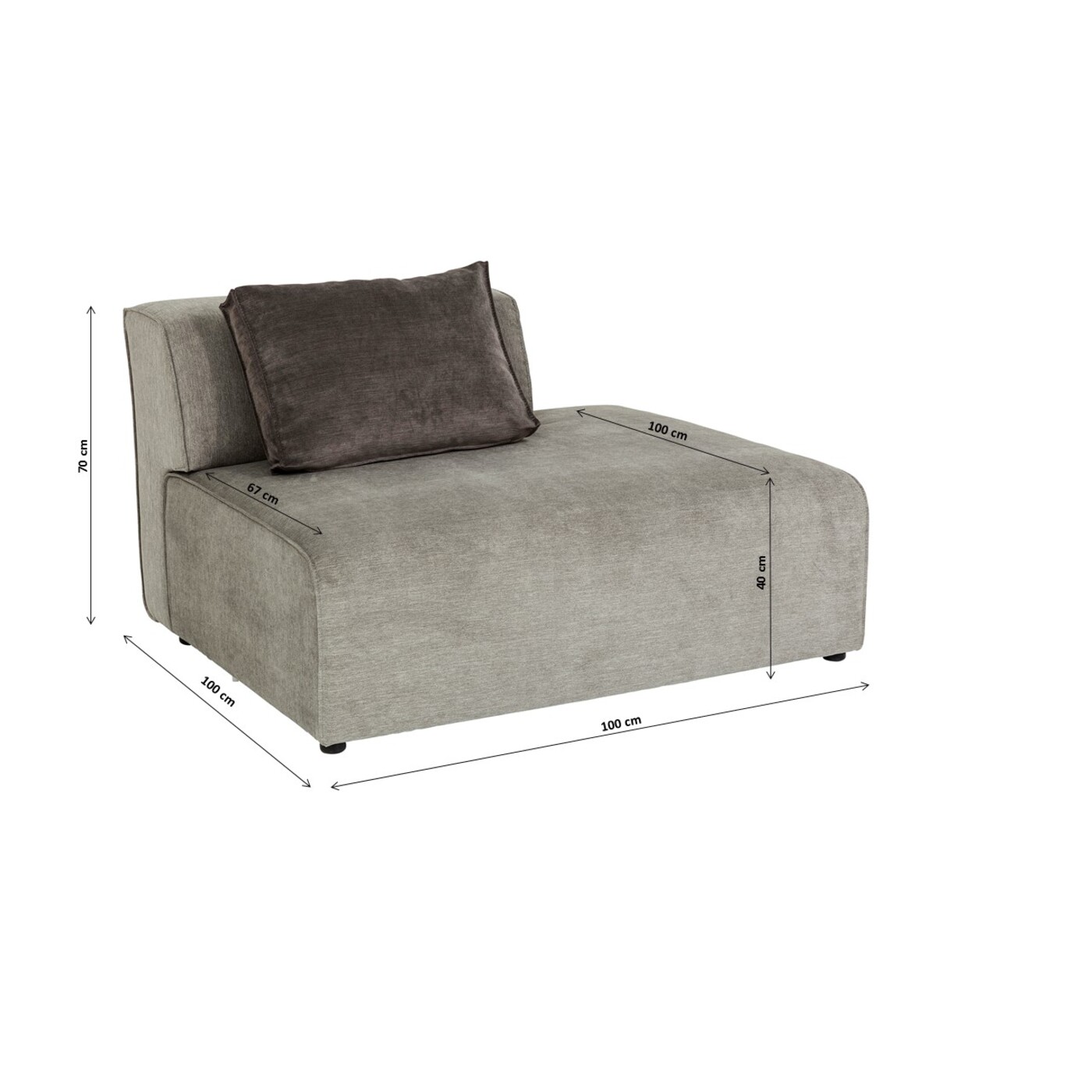 Элемент дивана 100 Infinity Grey 100 от KARE Design