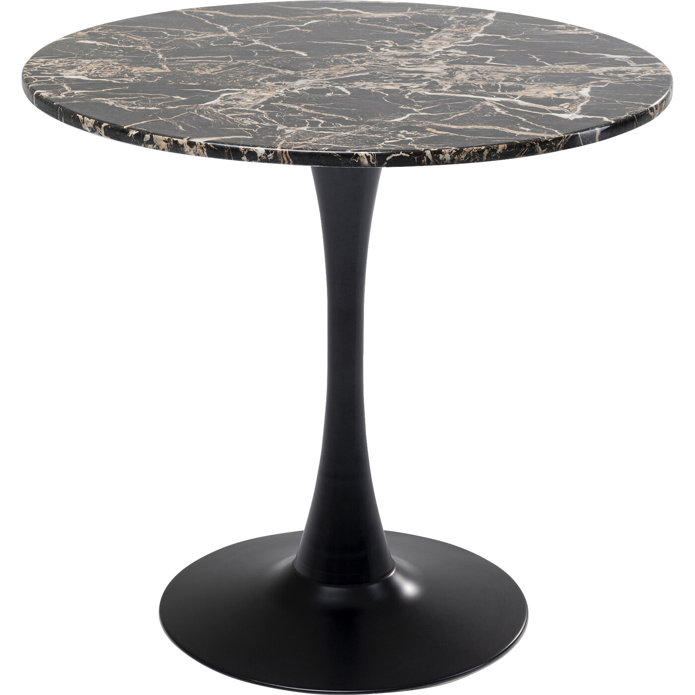 Стол Schickeria Marbleprint Black Ø80 см от KARE Design