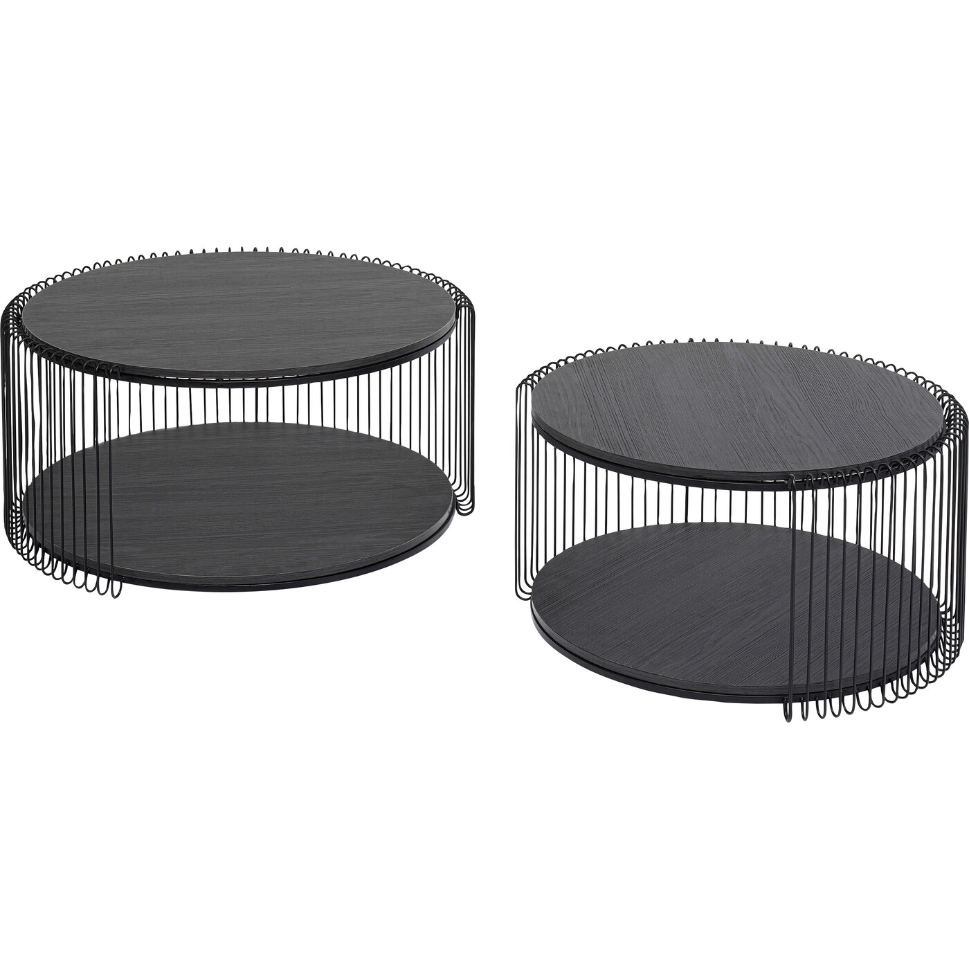 Стол кофейный Wire Double Black Wood (2 шт) от KARE Design