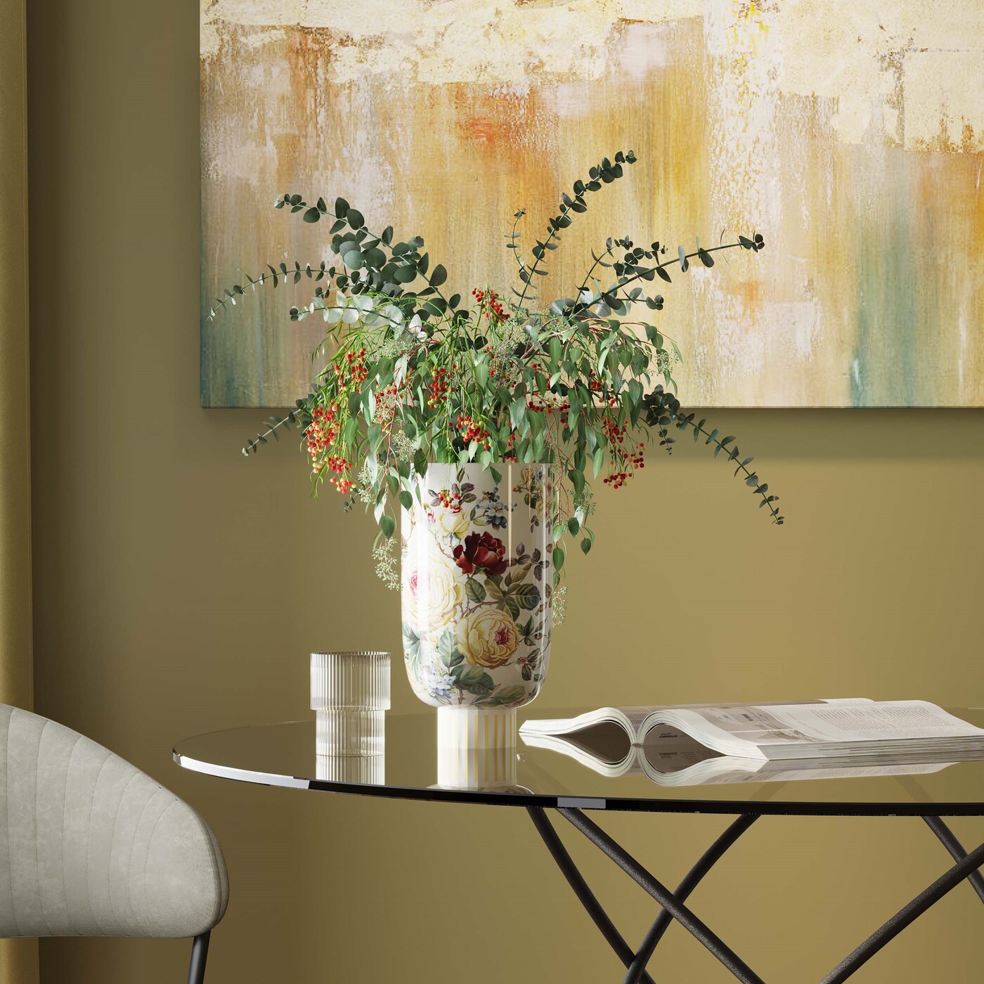 Ваза декоративная Blooming «Цветение» 27 см, Белый от KARE Design