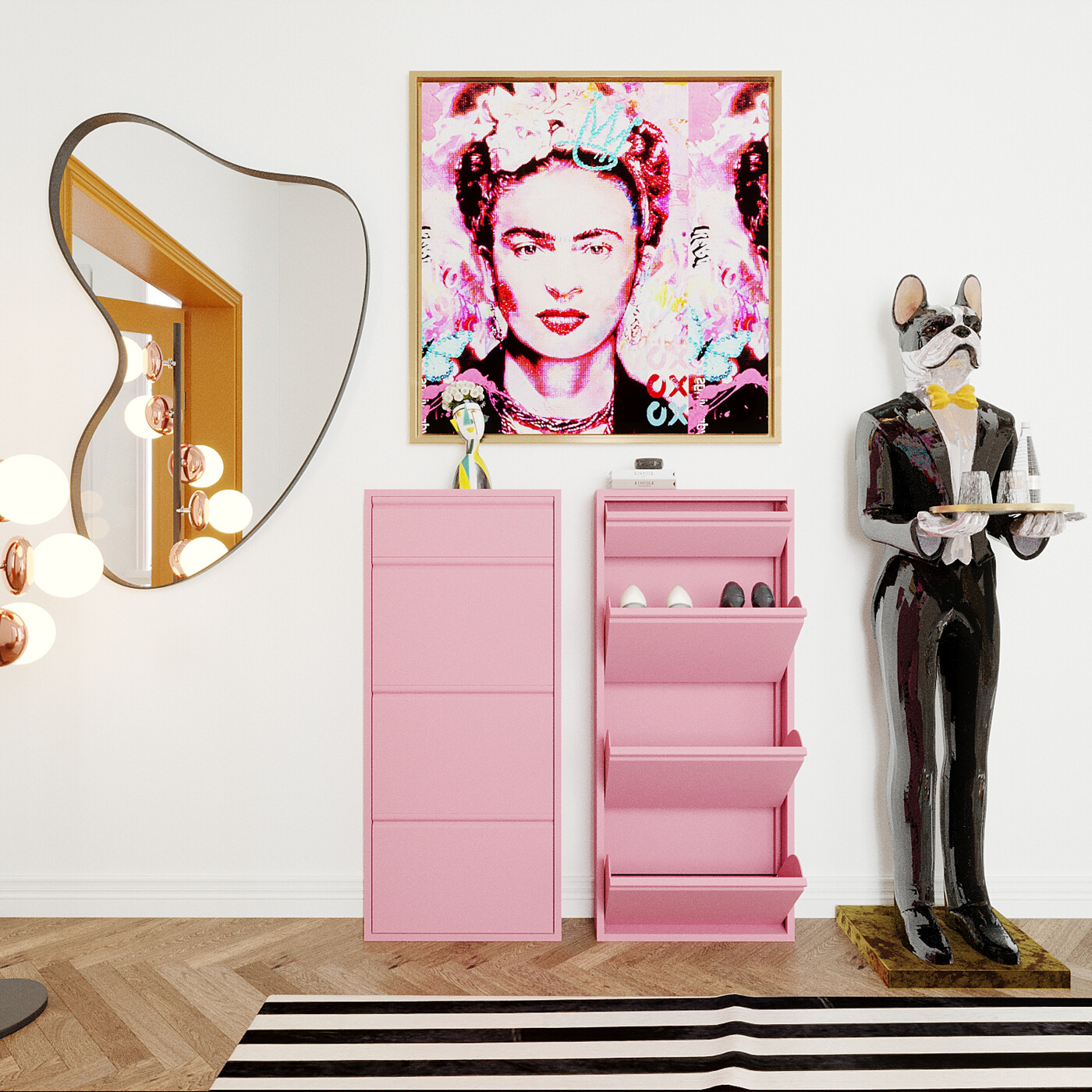 Обувница Caruso 3 Plus 1 Rosa (MO) от KARE Design