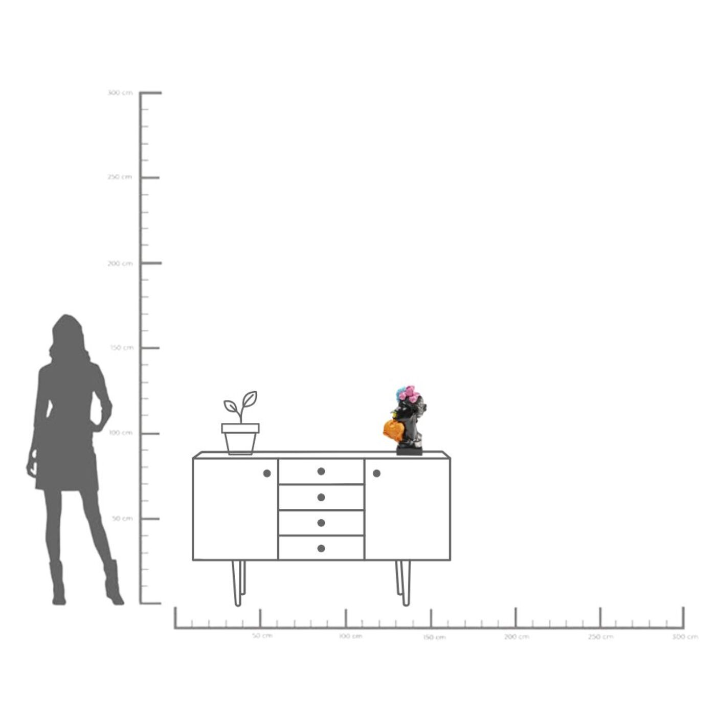 Фигура декоративная Jungle Lady «Дама из джунглей» 40 см от KARE Design
