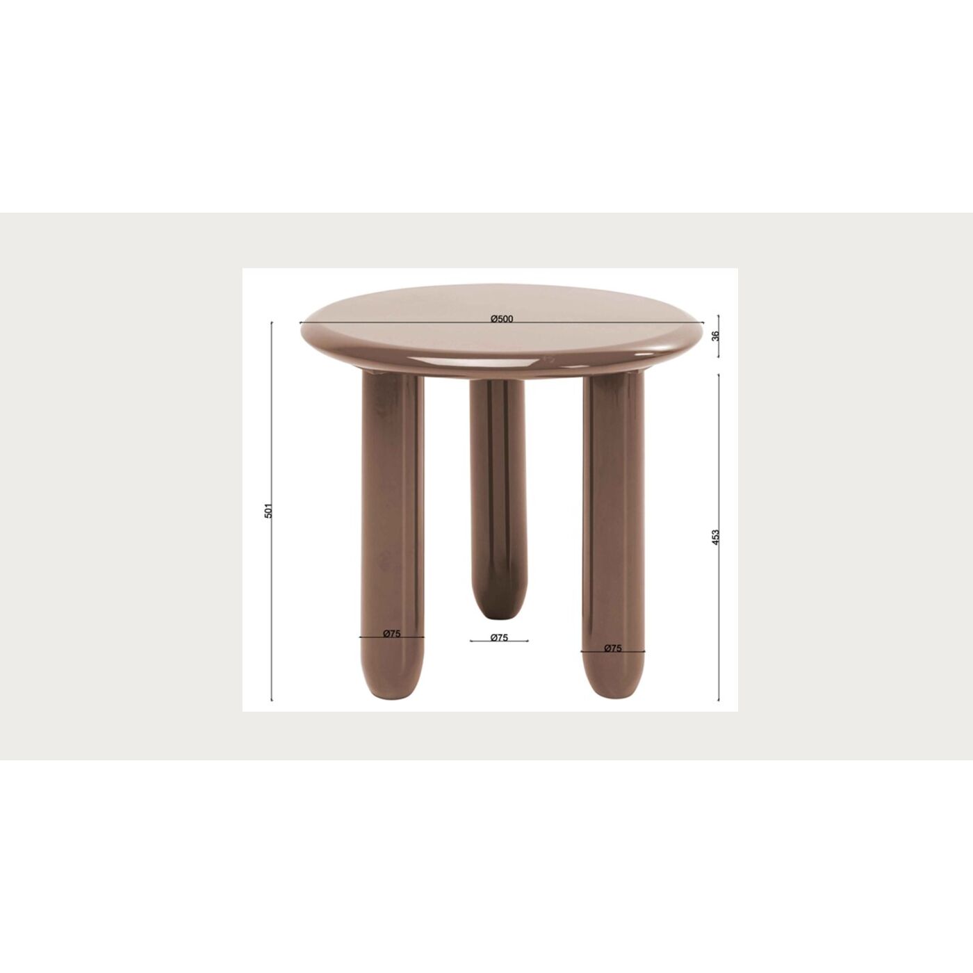 Стол приставной Eliano Orange Ø50cm от KARE Design