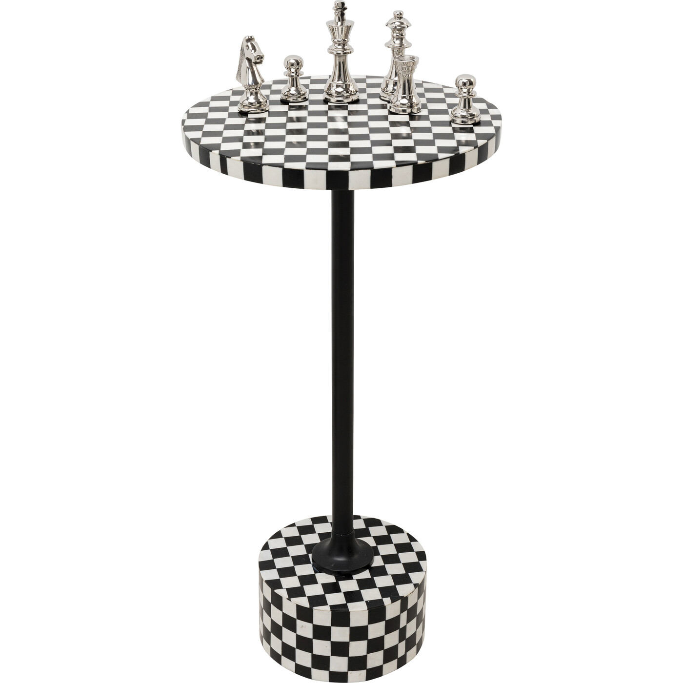Стол приставной Domero Chess Black White Ø25 см от KARE Design