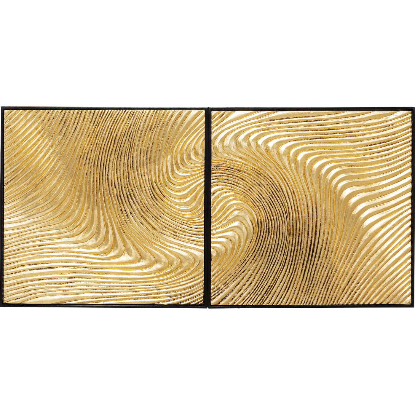 Панно настенное Wave Gold «Волны» (2 шт), Золотой от KARE Design