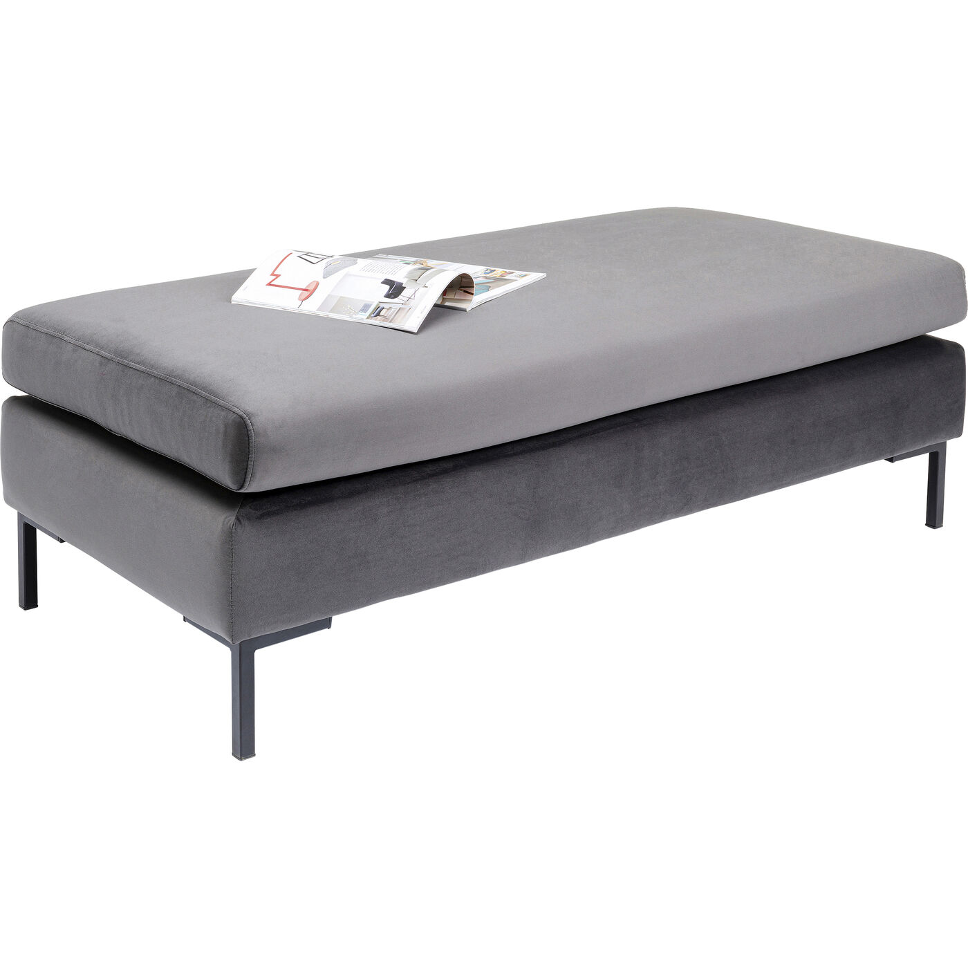 Пуф Gianni Velvet Grey Black от KARE Design