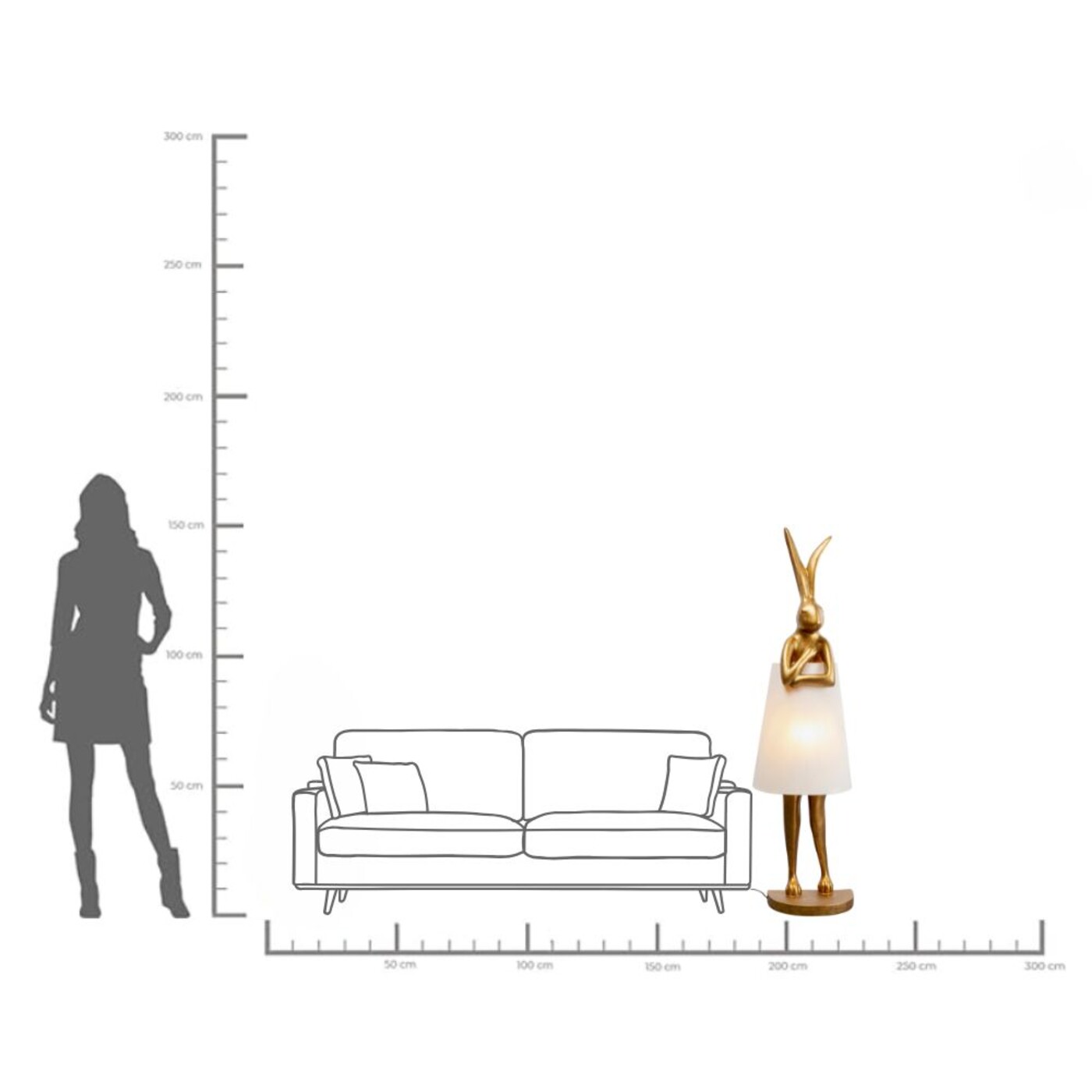 Светильник напольный Animal Rabbit Gold/White 150 см от KARE Design