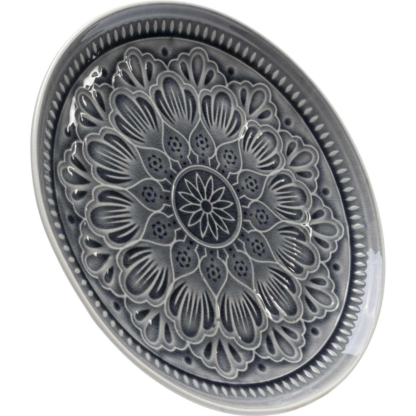 Тарелка Sicilia Mandala Grey Ø27 см от KARE Design