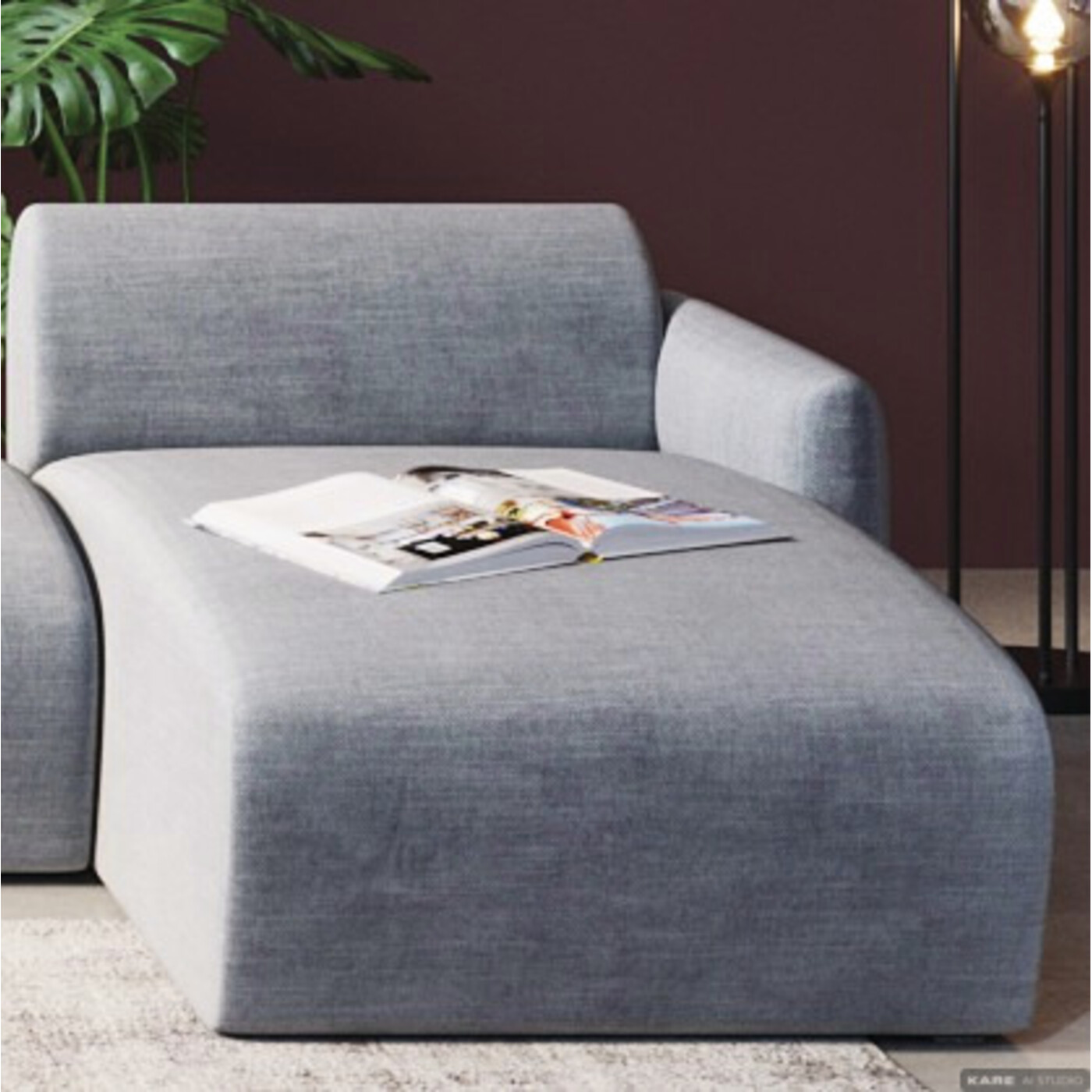 Угловой элемент дивана Lucca Right Grey 89 см от KARE Design
