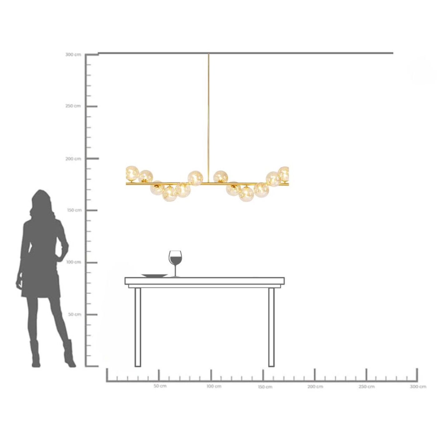 Светильник подвесной Scala Balls Brass 150 см от KARE Design