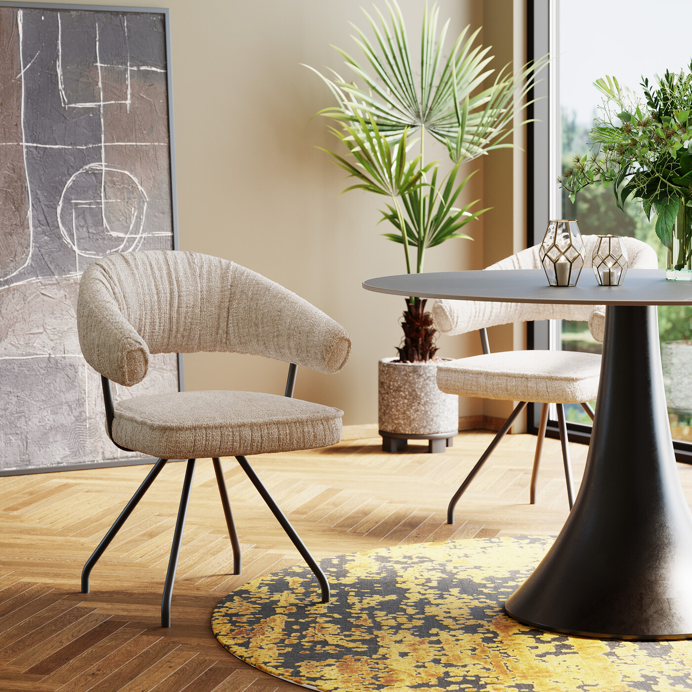 Стул вращающийся Arabella Grey от KARE Design