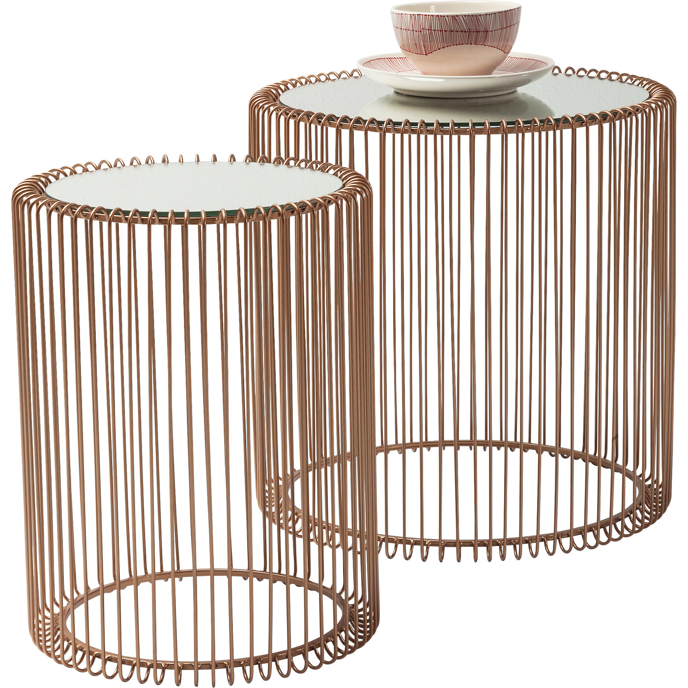 Стол приставной Wire Copper Ø44 см (2 шт) от KARE Design