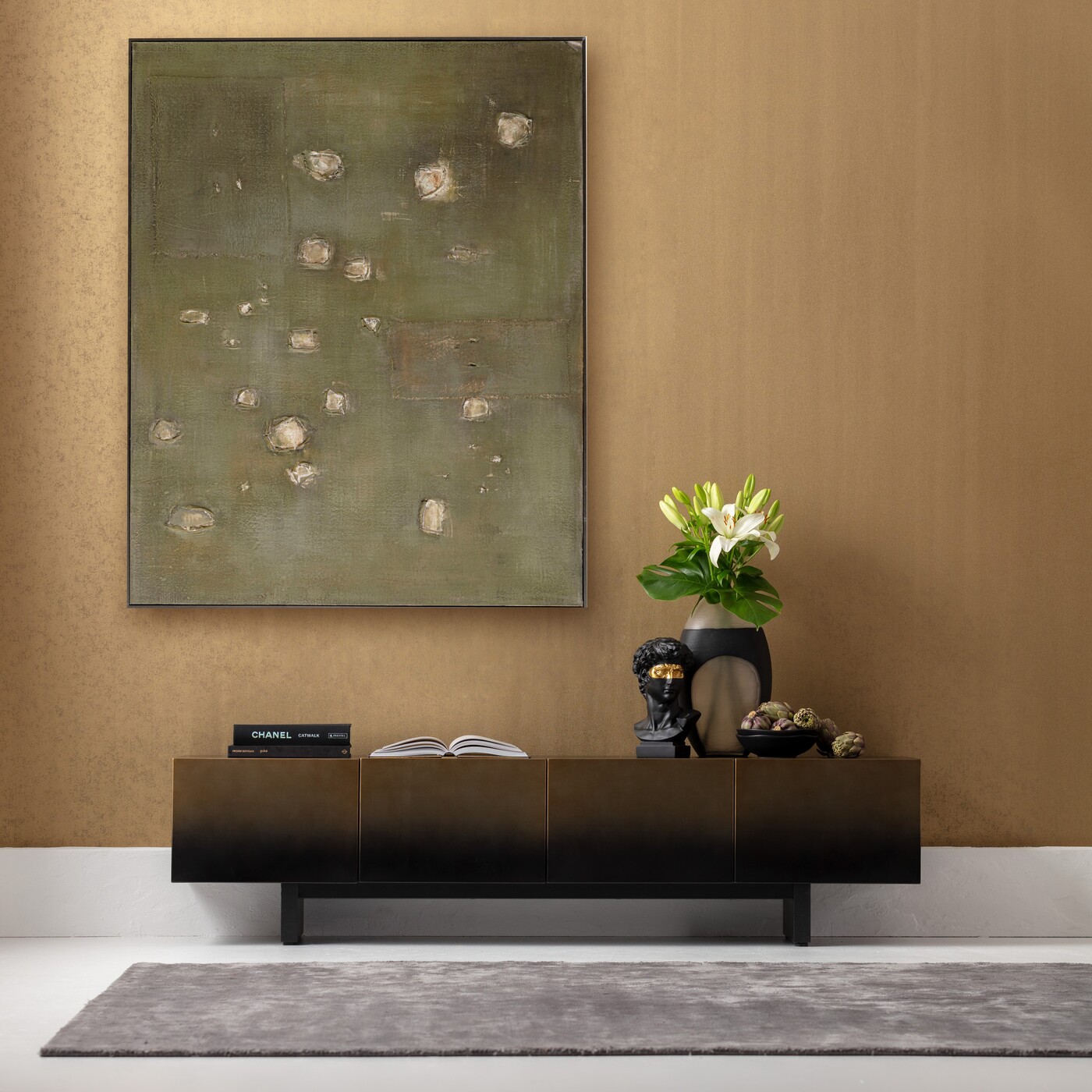 Картина на холсте Moody Green «Абстракция» 150x120 см, Зелёный от KARE Design