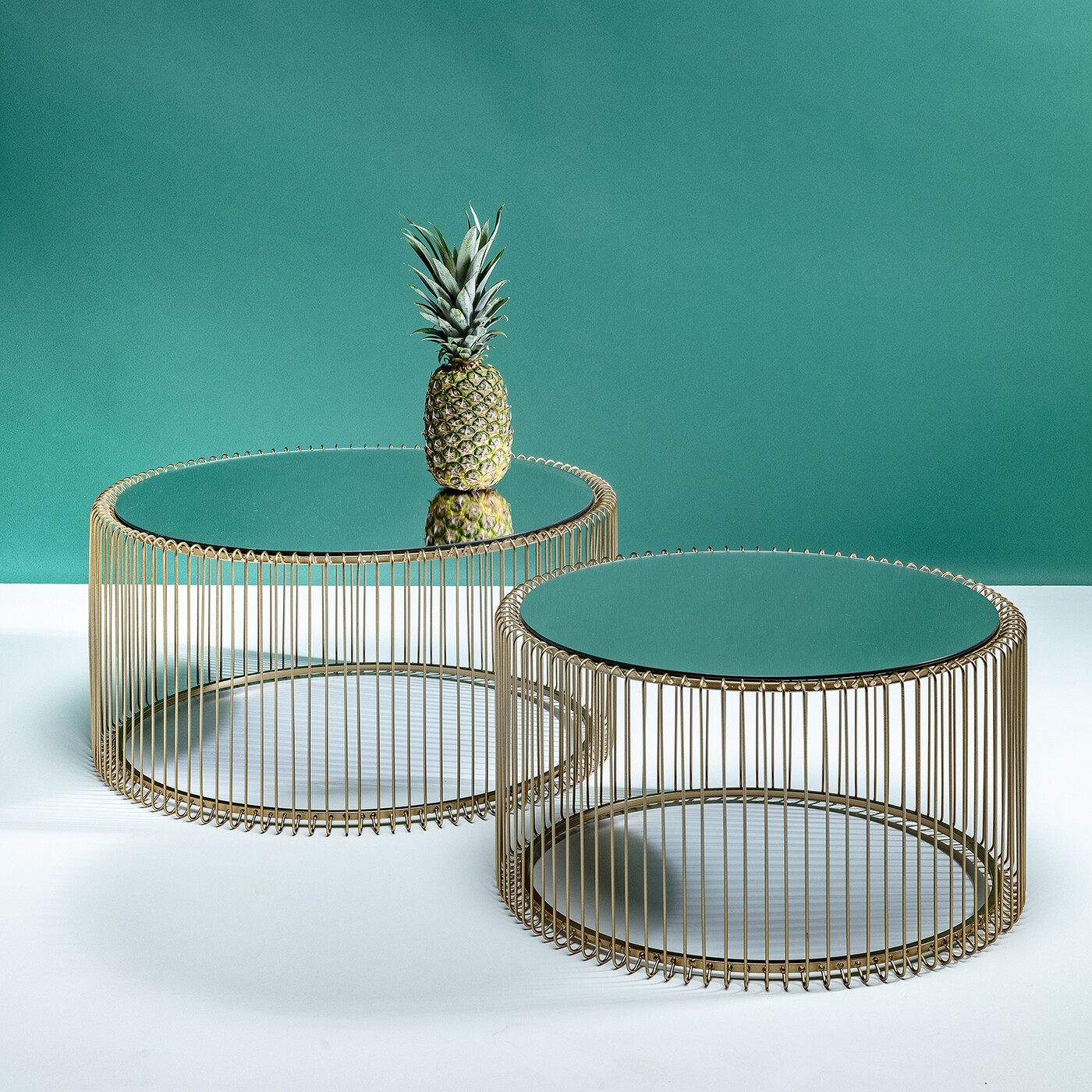 Стол кофейный Wire Brass (2 шт) от KARE Design