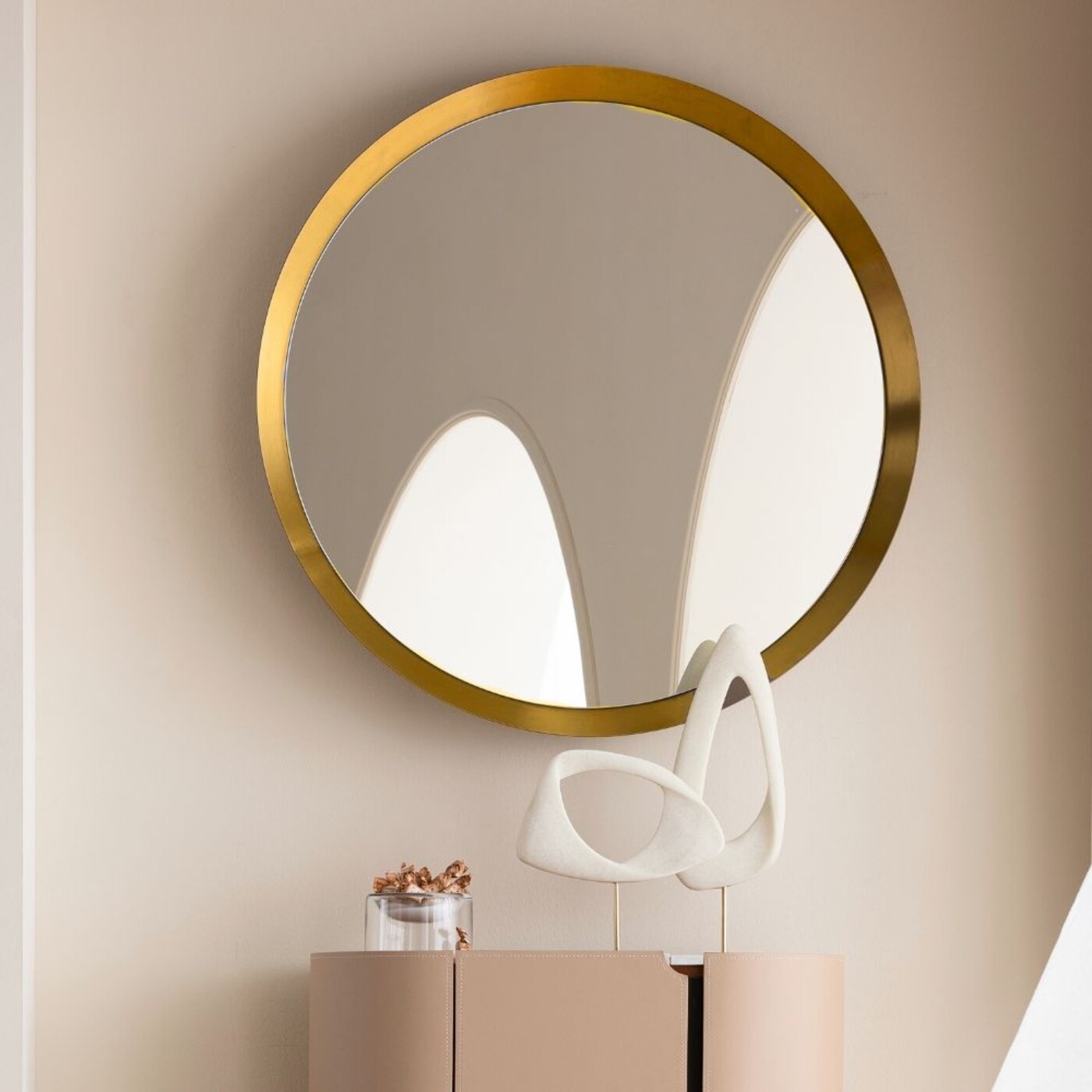 Зеркало настенное Arezzo Brass Ø100 см от KARE Design