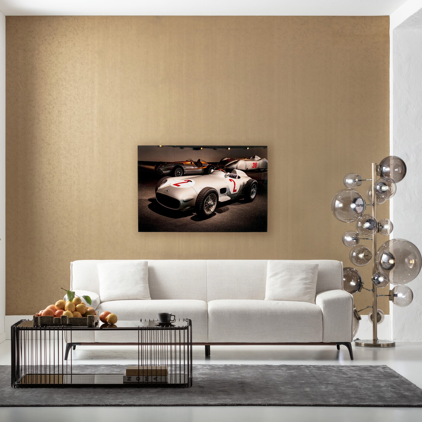 Картина стеклянная Automotive Race «Гоночные автомобили» 120x80 см от KARE Design
