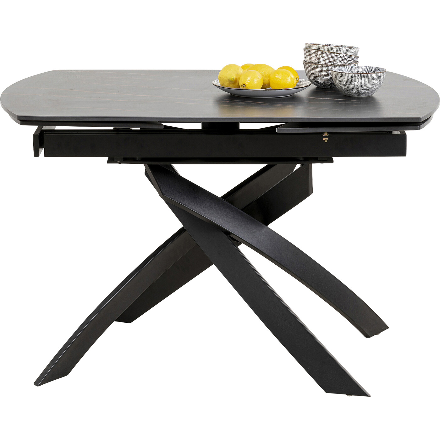 Стол раздвижной Twist Black 120(30+30)x90 см от KARE Design