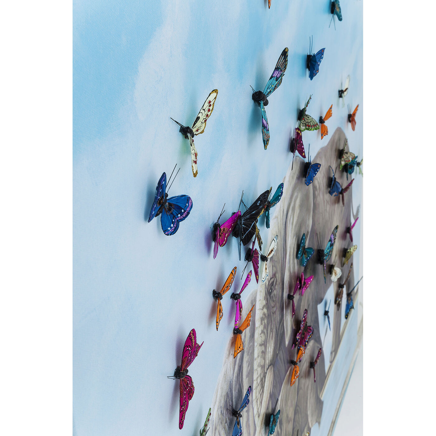 Картина Elefants with Butterflies «Слоны с бабочками» 120x120 см от KARE Design