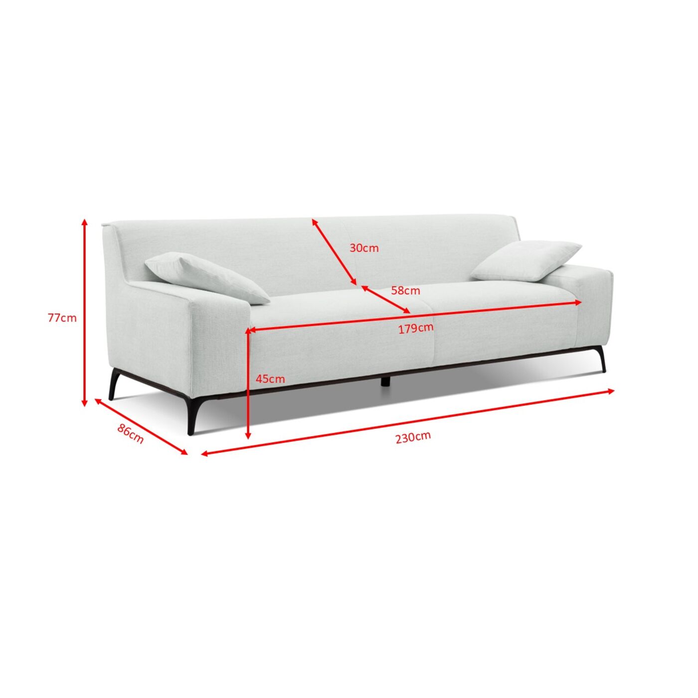 Диван трехместный 3-Seater Toni Beige 230 см от KARE Design