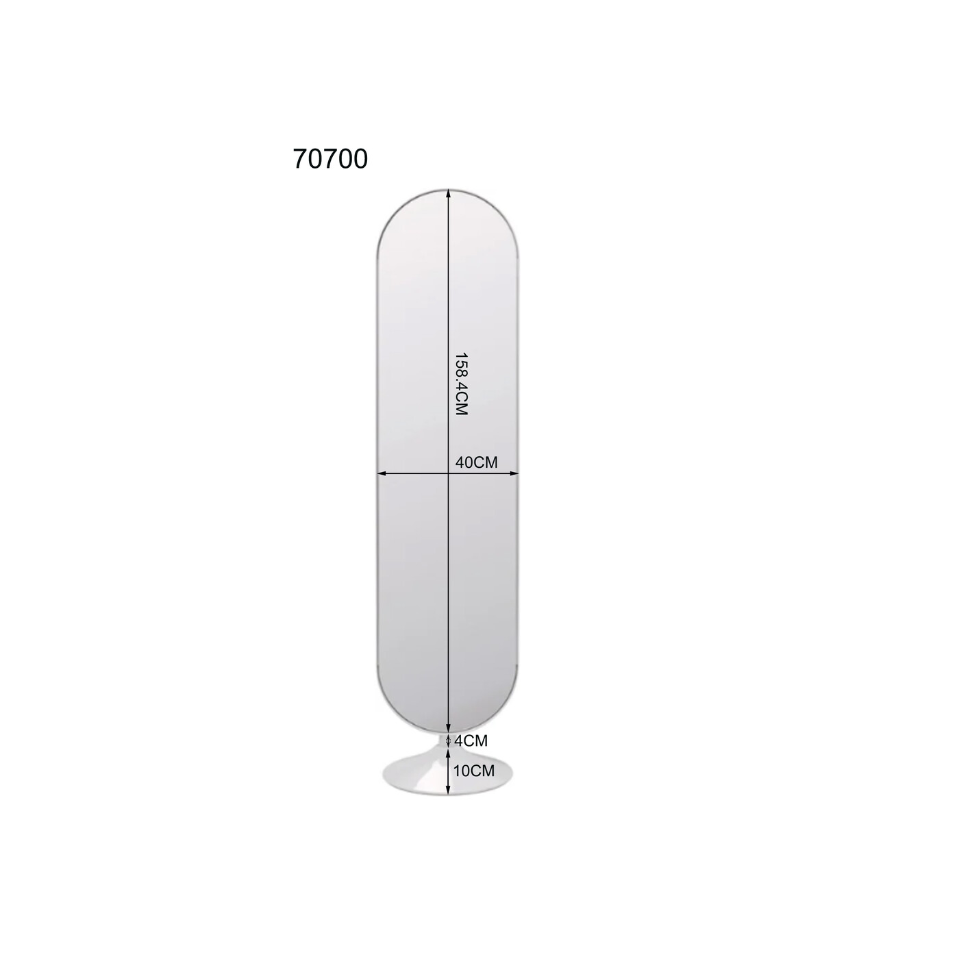 Зеркало напольное Curve Greige 38x172cm от KARE Design
