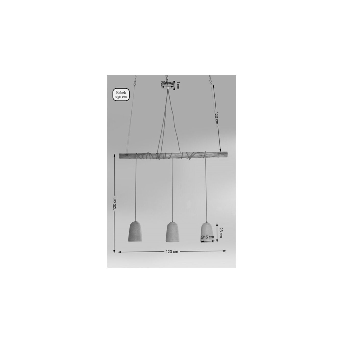 Светильник подвесной Dining Concrete Black Tre от KARE Design