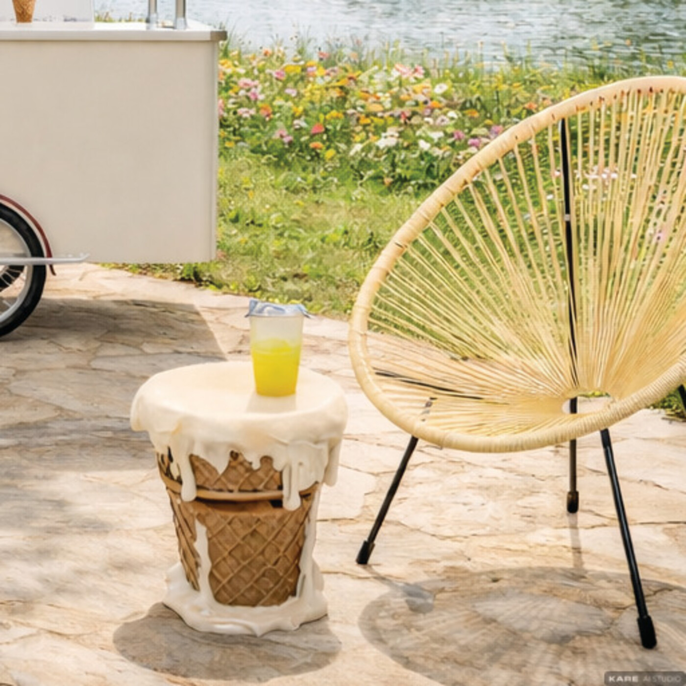 Пуф Ice Cream Vanilla Ø37cm от KARE Design