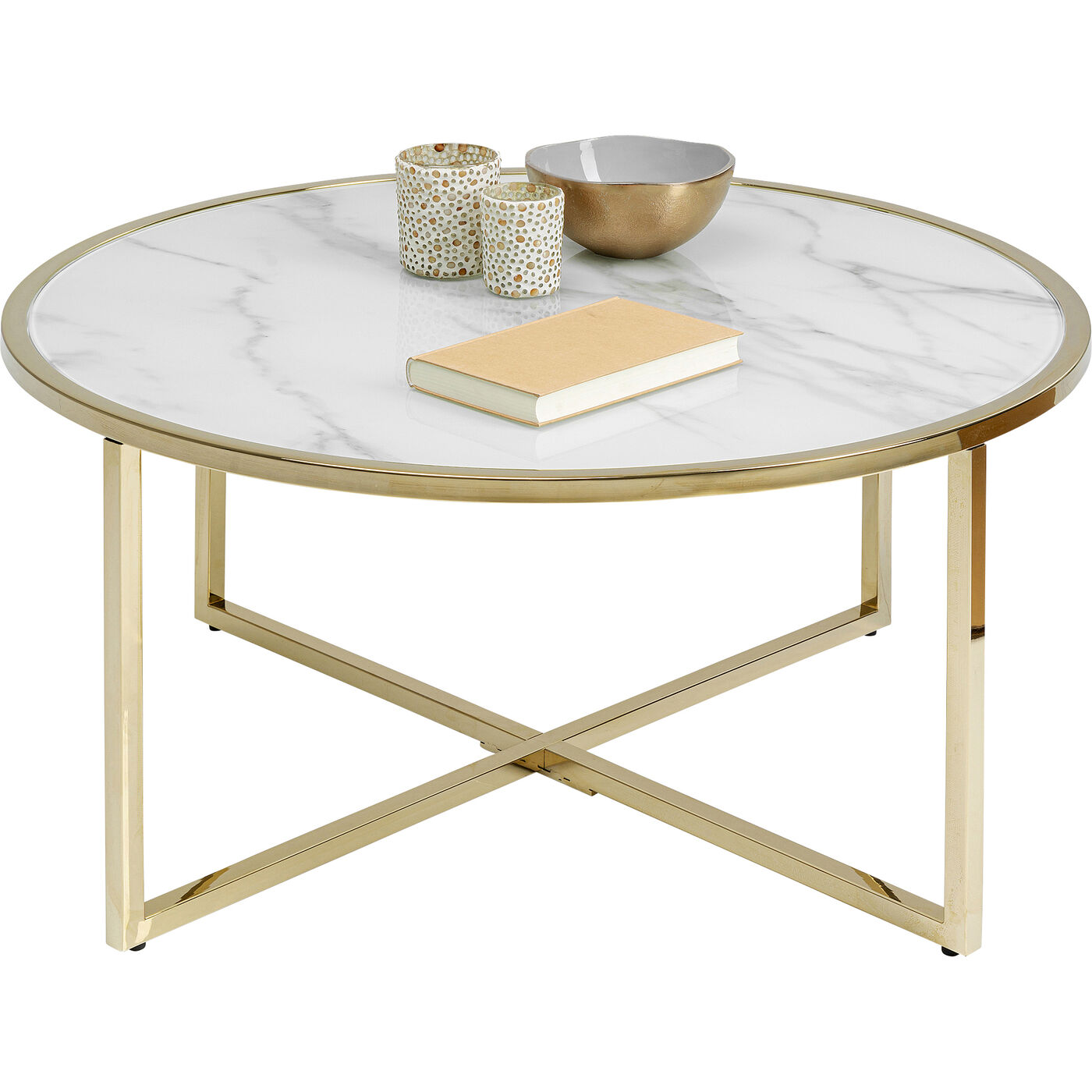 Стол кофейный West Beach Brass Ø80 см от KARE Design
