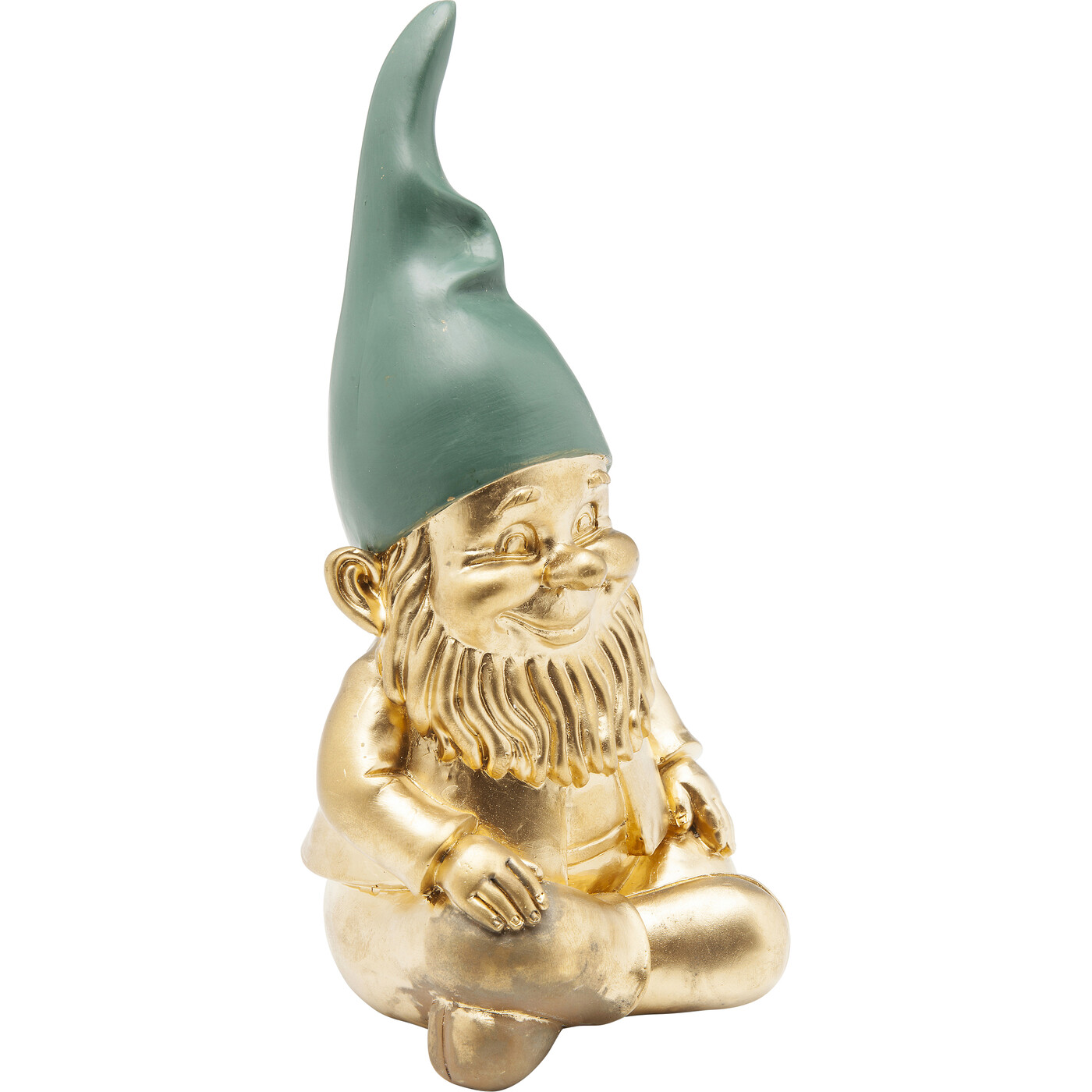 Фигура декоративная Zwerg Sitting Gold Green «Сидячий золото-зелёный гном» 19 см от KARE Design
