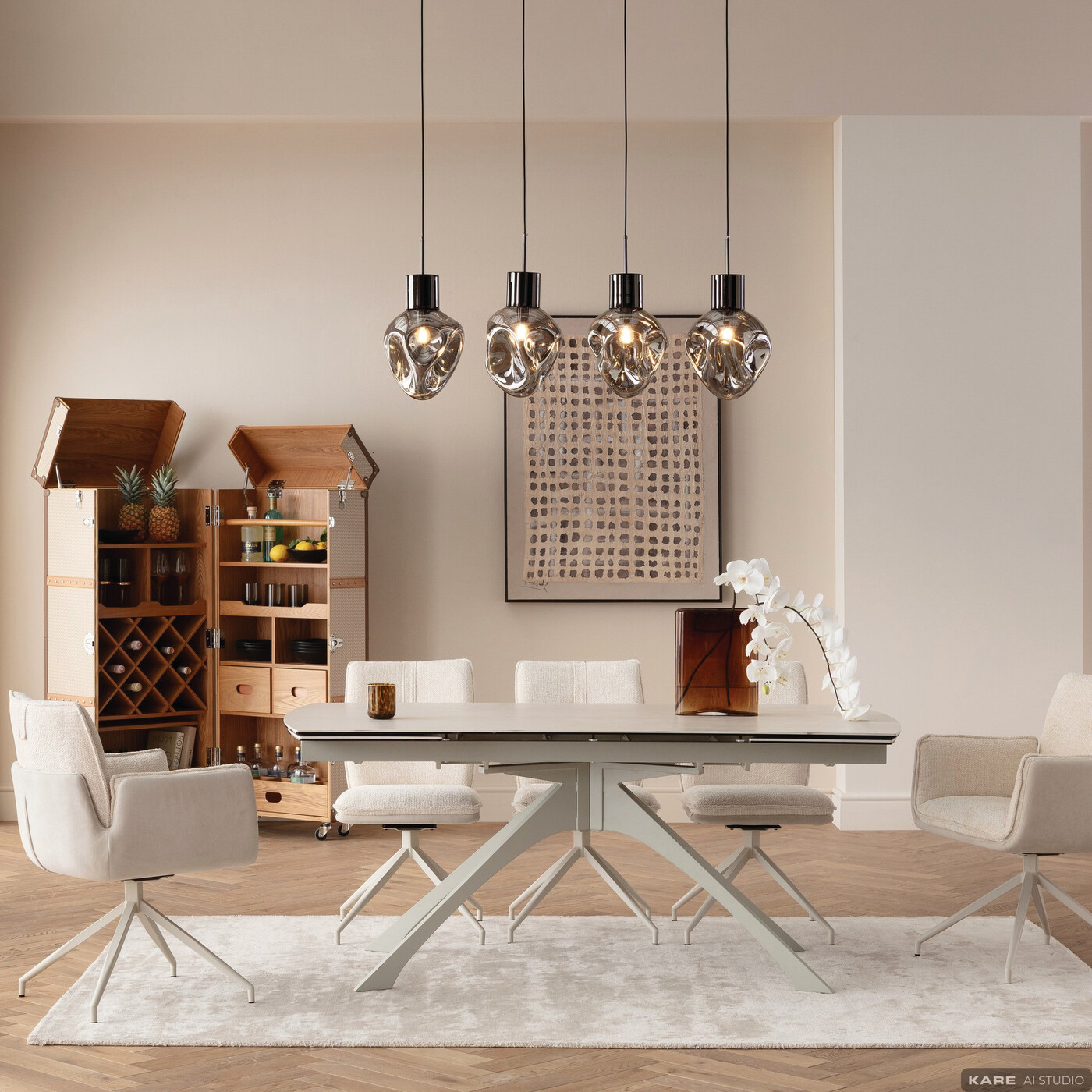 Стол раздвижной Lana Greige 180(40+40)x90cm от KARE Design