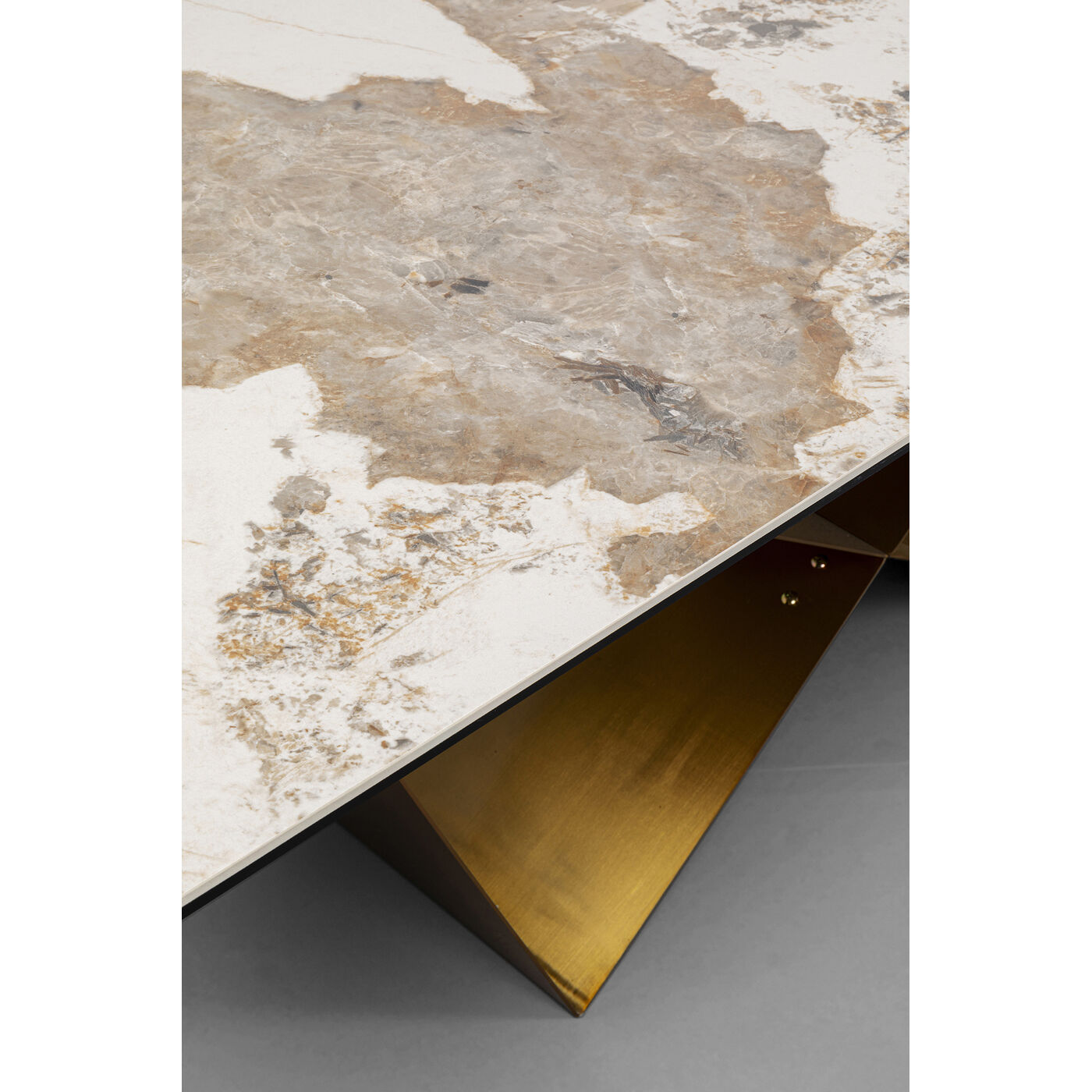 Стол обеденный раздвижной Connesso Brass 200(+60)x100 см от KARE Design