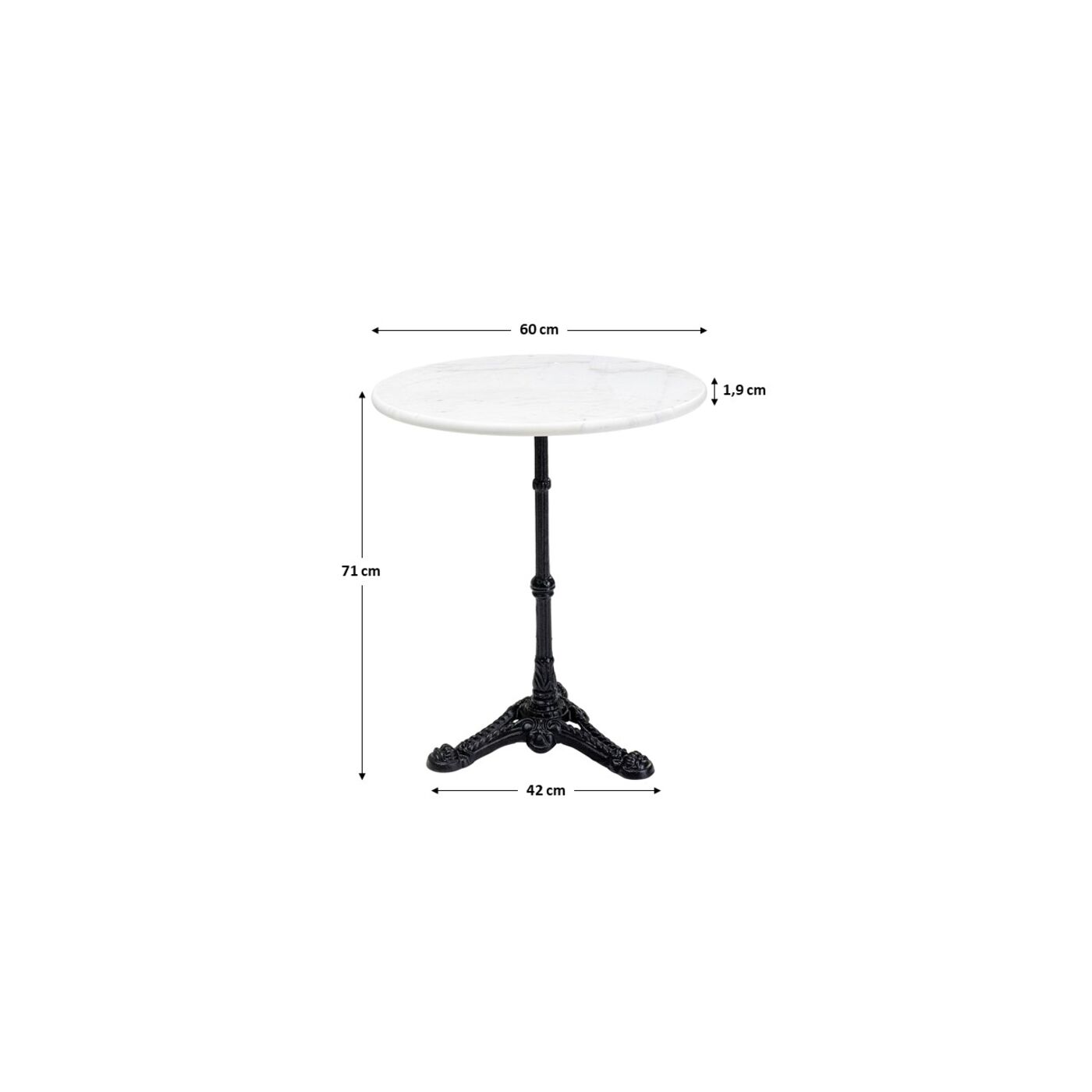 Стол для бистро Kaffeehaus Round White 60 см от KARE Design