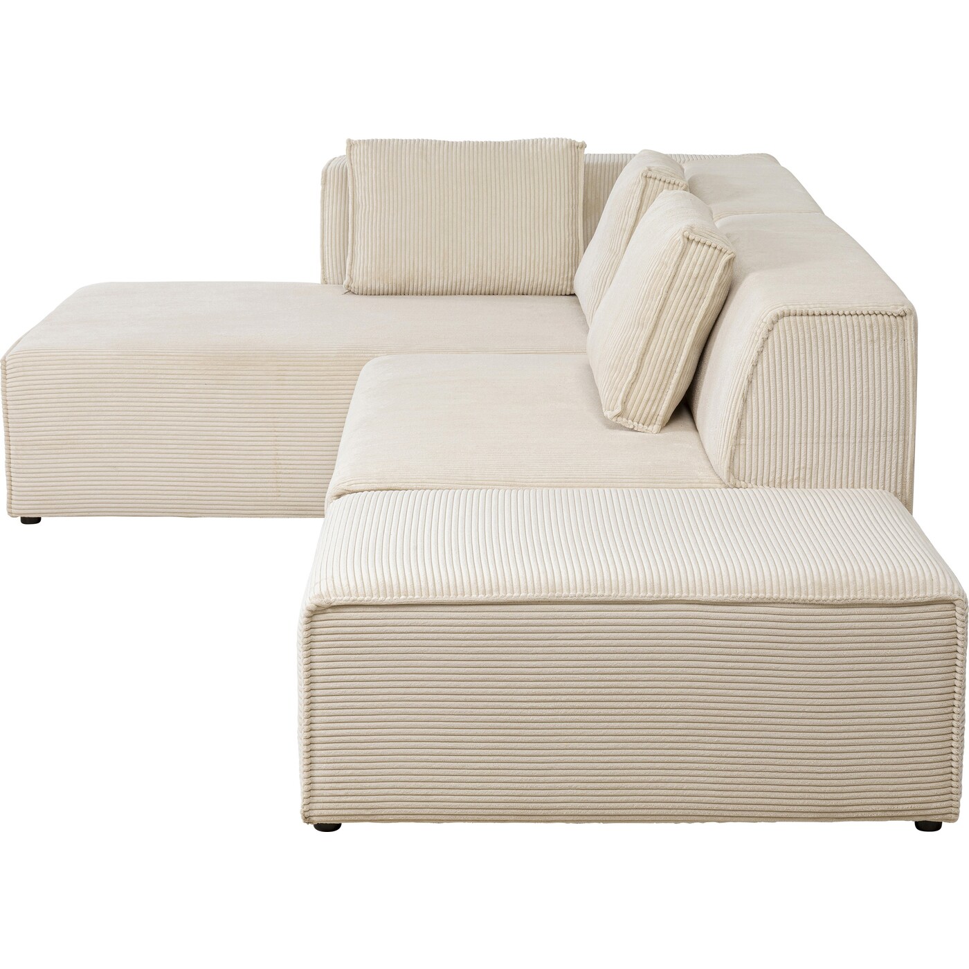 Диван левосторонний угловой Infinity Ottomane Cord Creme Left от KARE Design