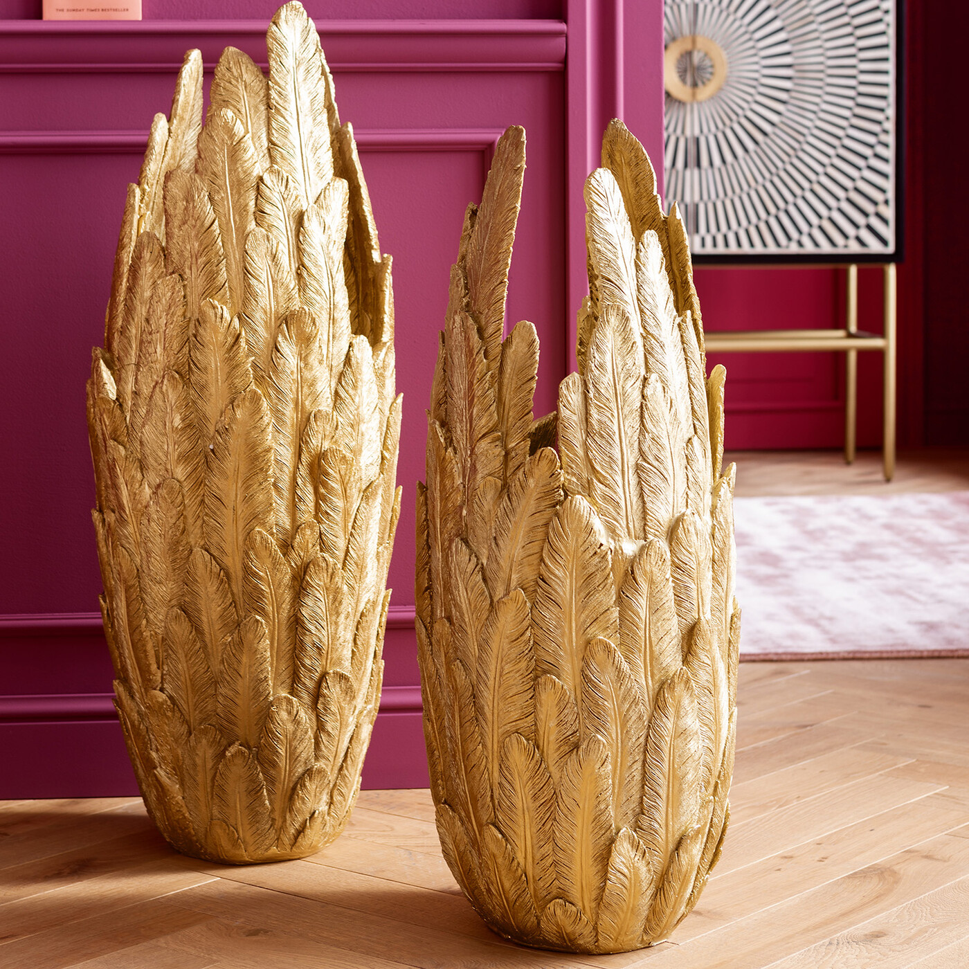 Ваза Feathers «Перья» 80 см, Золотой от KARE Design