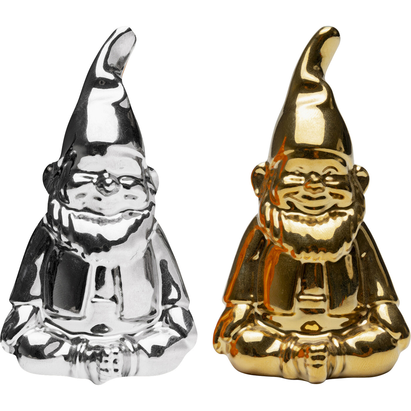 Набор для соли и перца Gnome «Гном» (набор из 2 шт.), Серебряный/Золотой от KARE Design