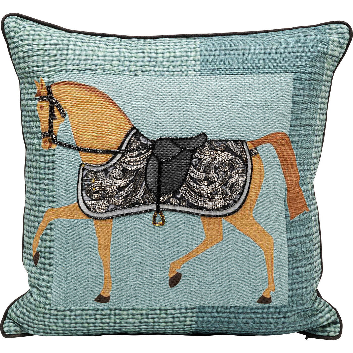 Подушка Show Horse Plaid «Лошадь в клетку» 45x45 см от KARE Design