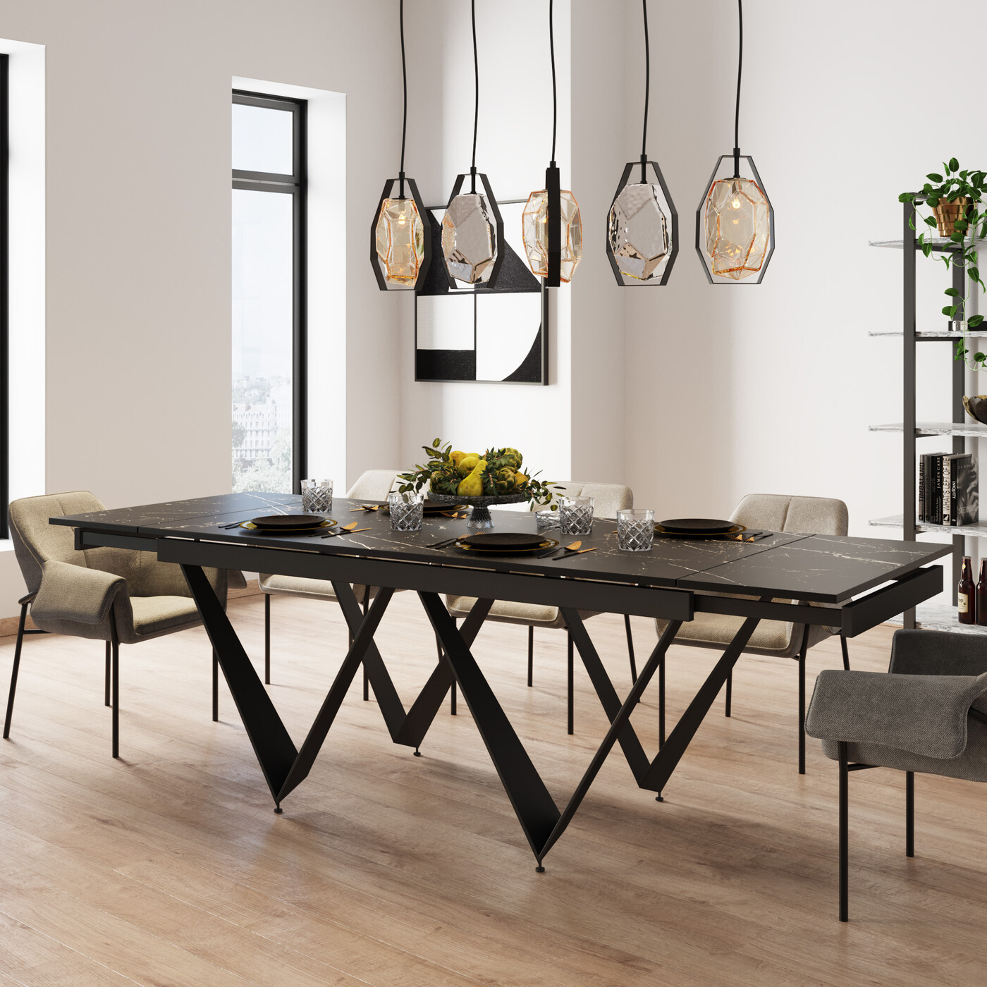 Стол раздвижной Sandra 180(40+40)x90 см от KARE Design
