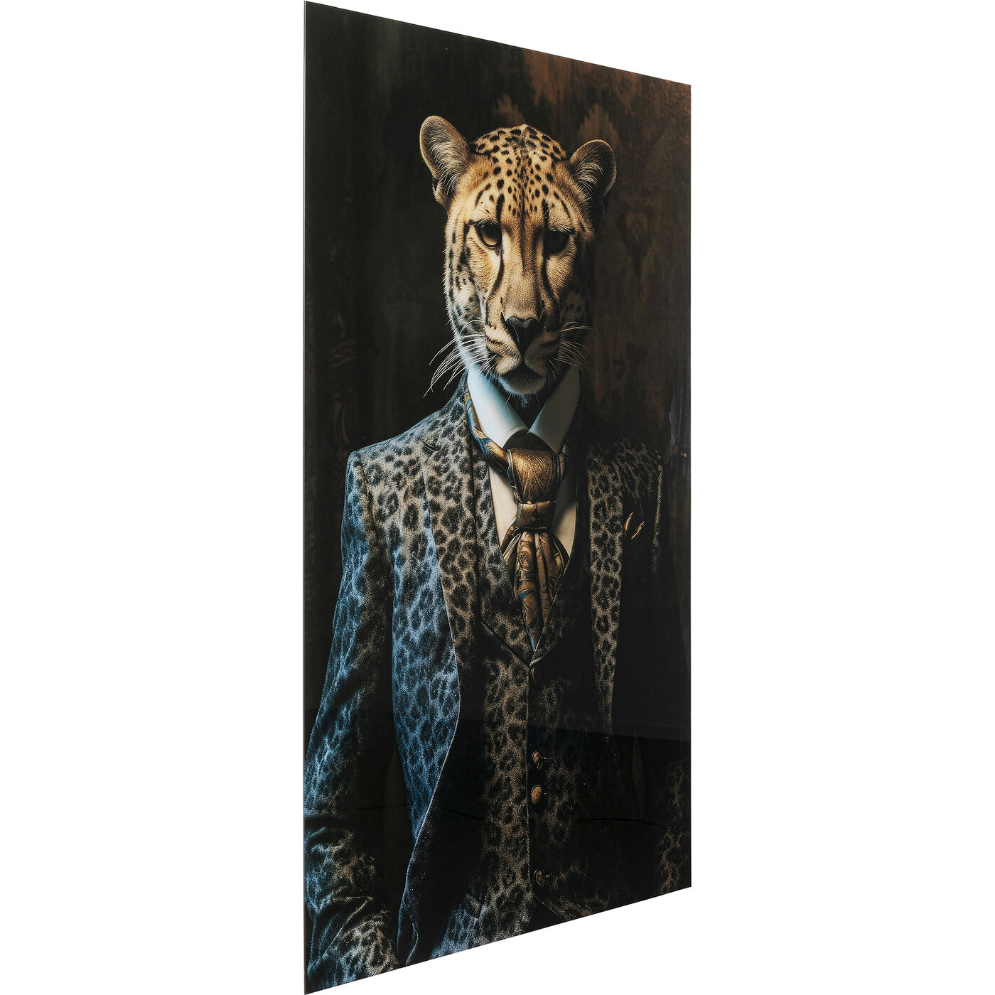 Картина стеклянная Mister Leo «Леопард в костюме» 100x150 см