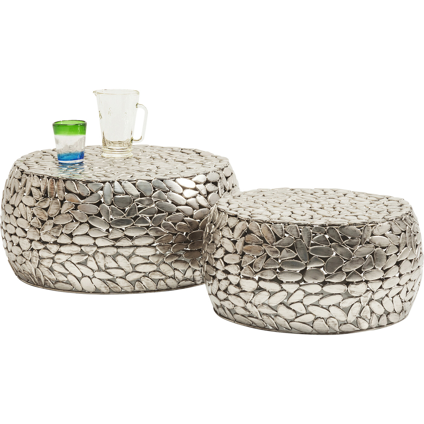 Стол кофейный Pebbles Deluxe Silver (2 шт) от KARE Design