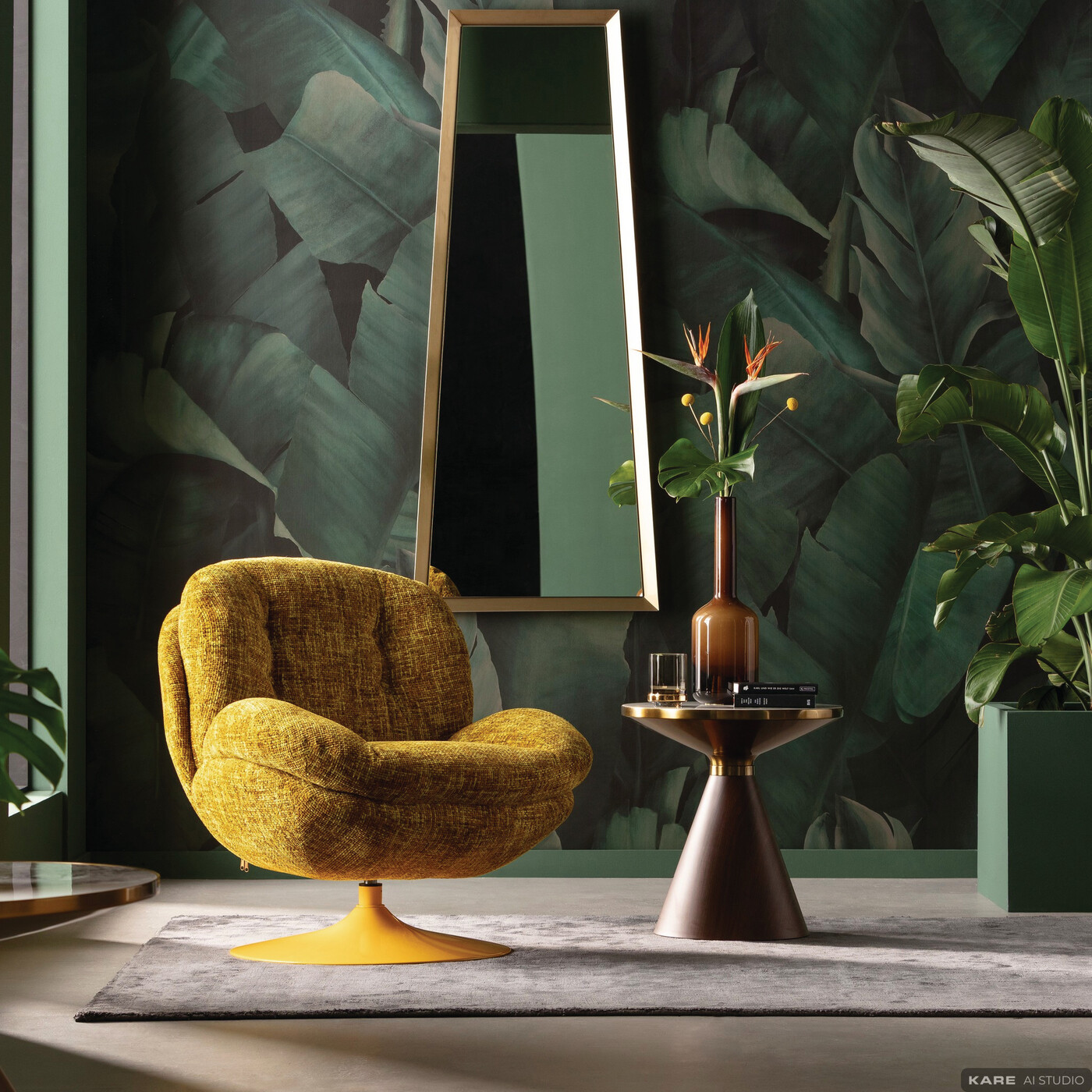 Кресло вращающееся Cosy Yellow от KARE Design