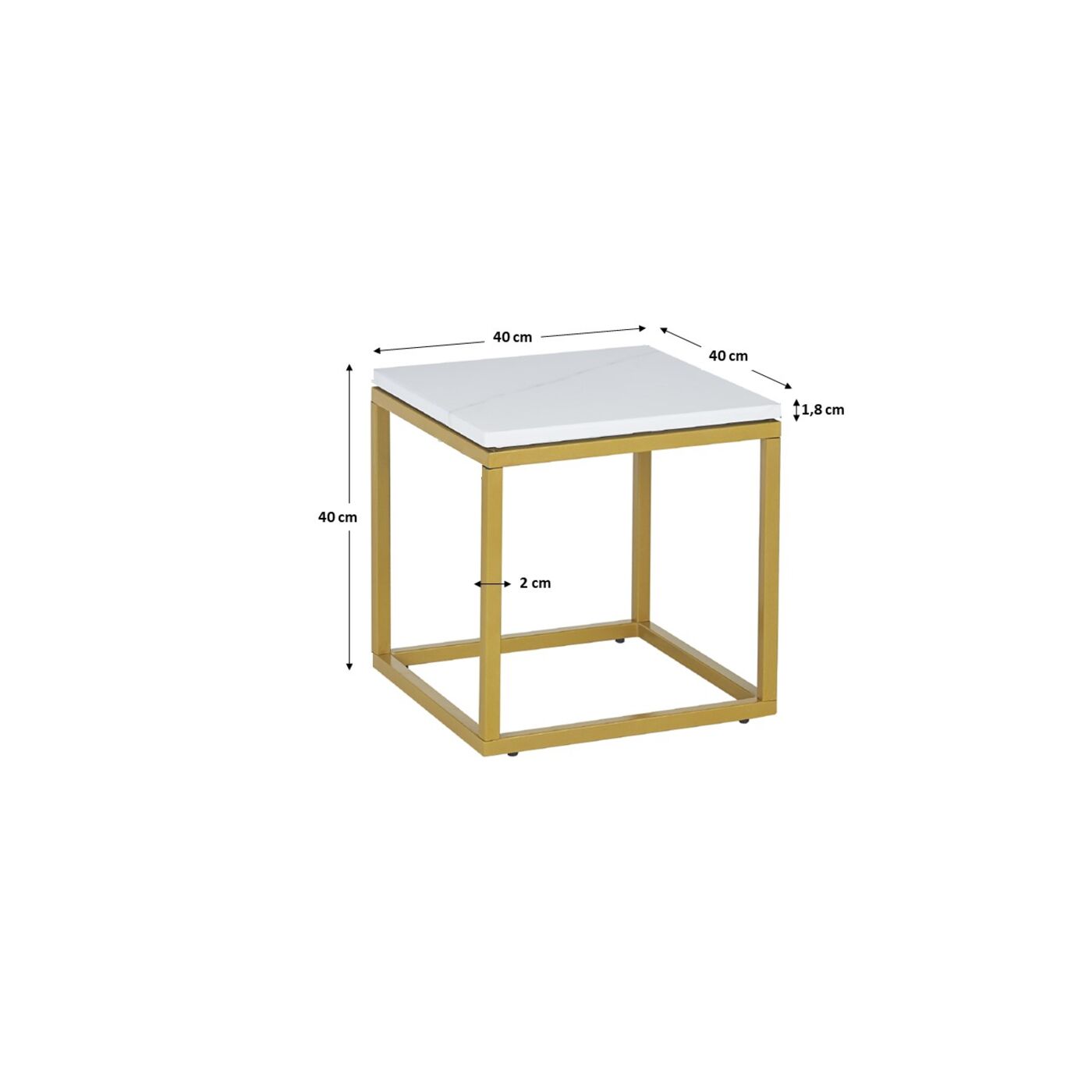 Стол приставной Key West Marble Gold 40x40 см от KARE Design