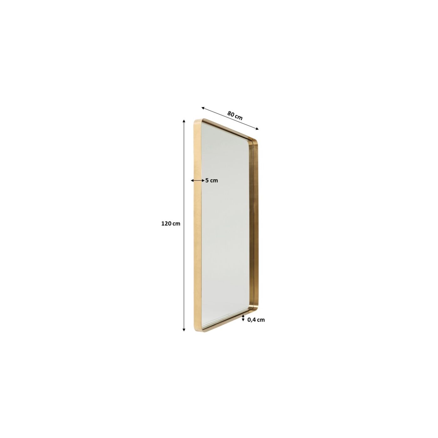 Зеркало Curve Rectangular Brass 120x80 см от KARE Design