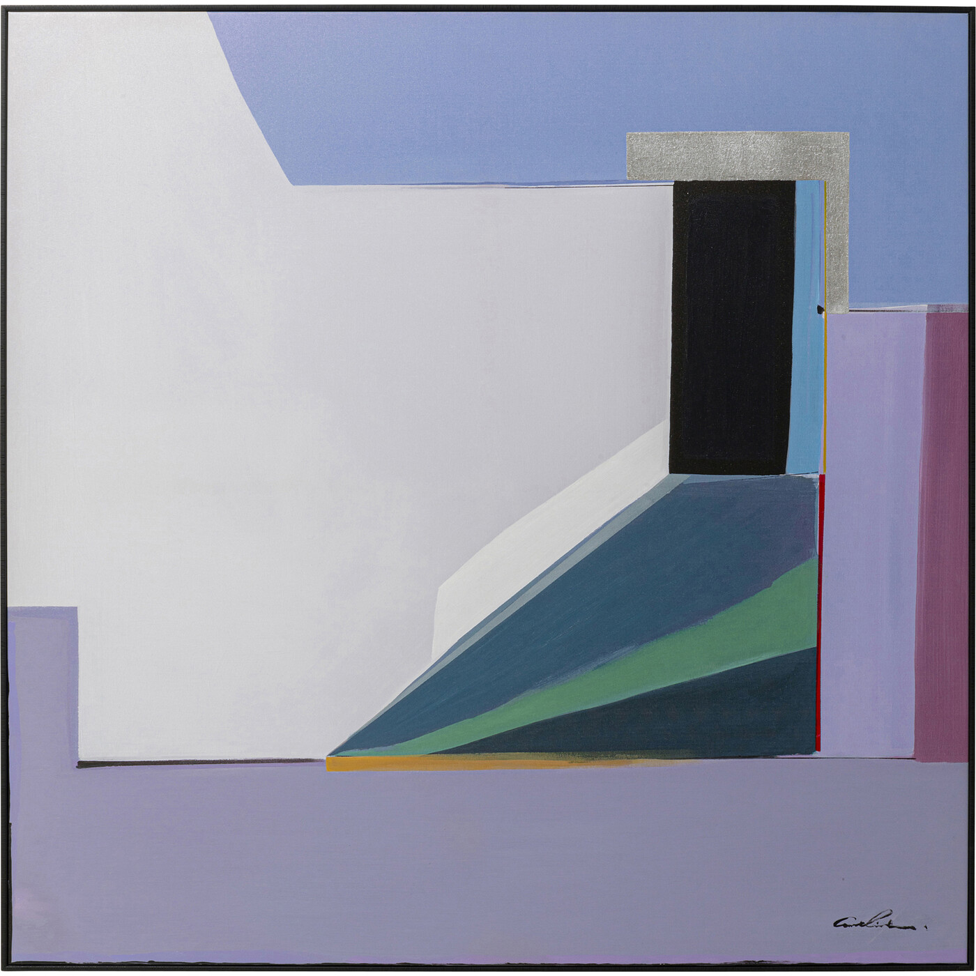Картина в раме Abstract Shapes Purple «Абстрактные формы» 113x113 см, Фиолетовый от KARE Design