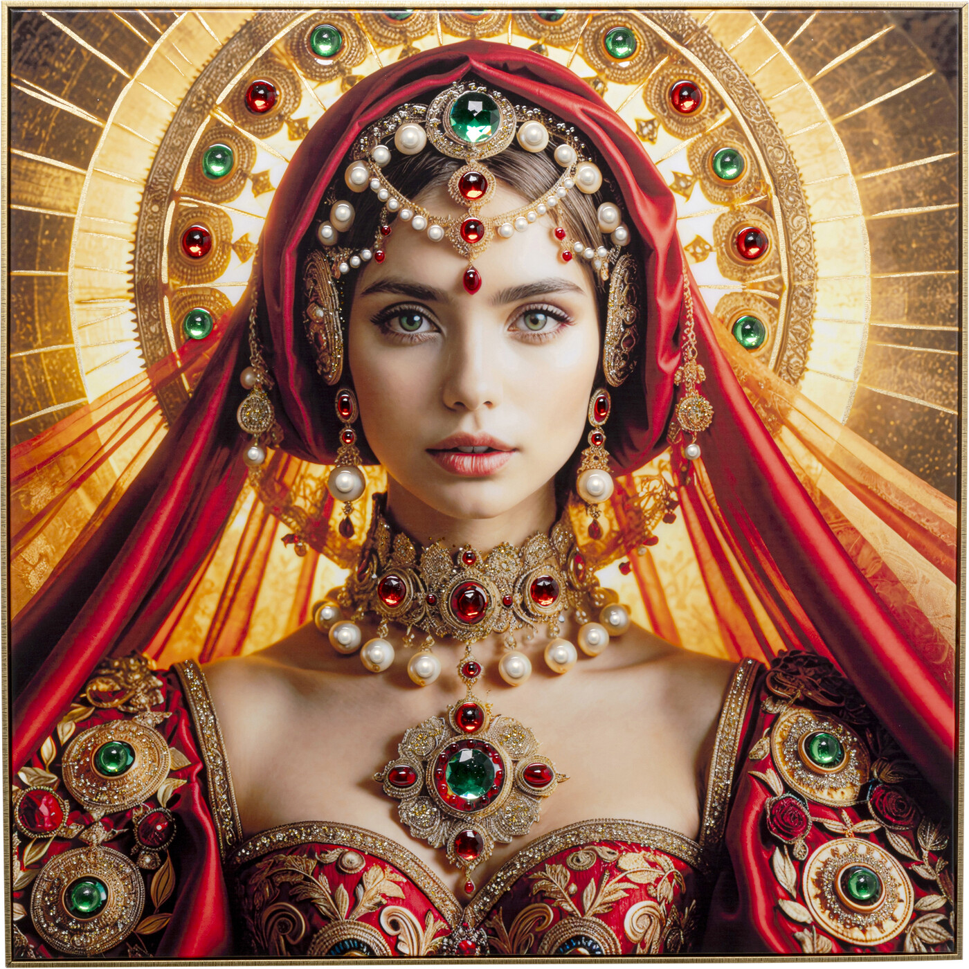 Картина в раме Muse Halo Lady «Дама с нимбом» 100x100 см от KARE Design