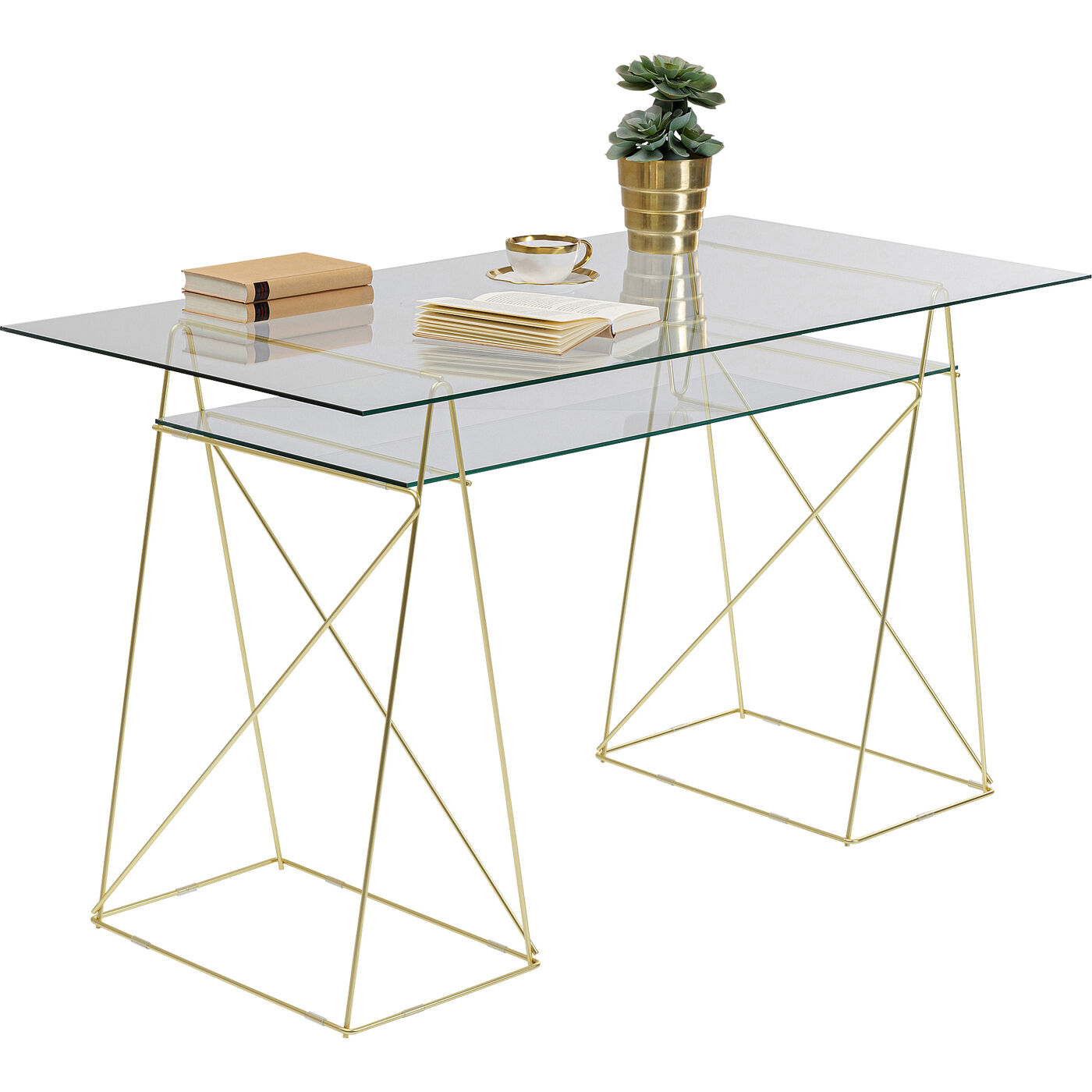 Стол Polar Brass matt 31x49 см (2 шт) от KARE Design