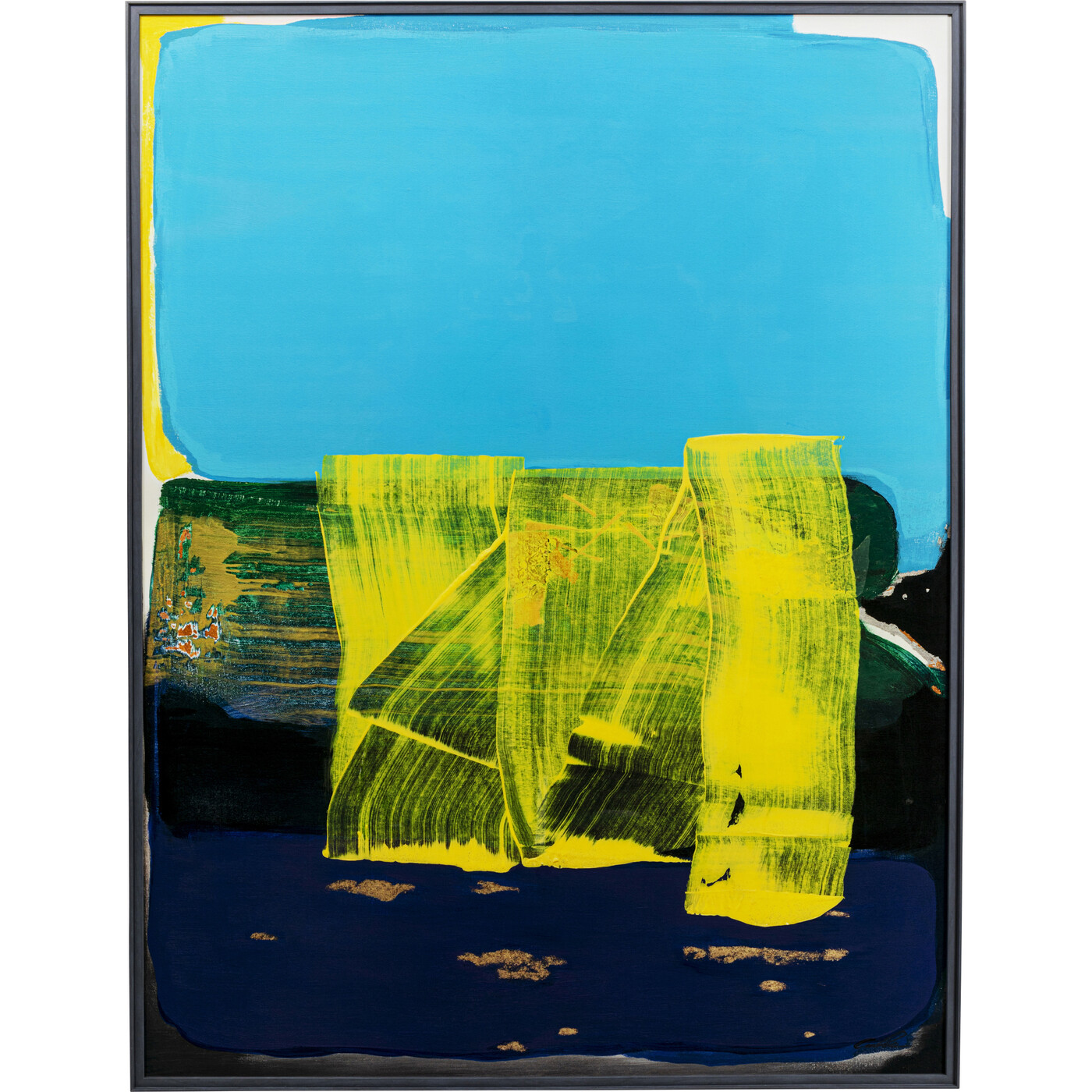 Картина в раме Abstract High Gloss Blue «Абстракция» 120x160 см, Синий от KARE Design