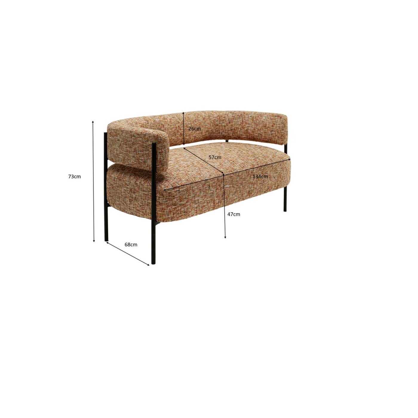 Диван Lilja Melange 134cm от KARE Design