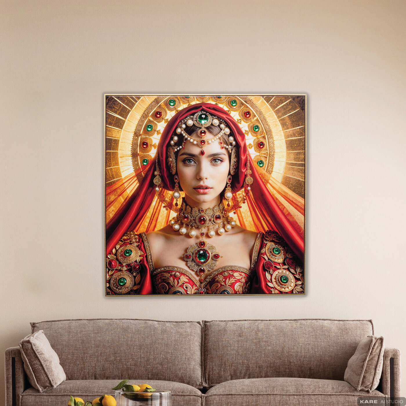 Картина в раме Muse Halo Lady «Дама с нимбом» 100x100 см от KARE Design